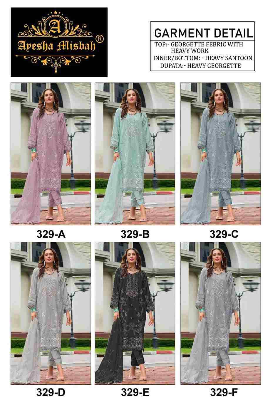 Ayesha Misbah 329 Colours By Fashid Wholesale 329-A To 329-F Series Beautiful Pakistani Suits Colorful Stylish Fancy Casual Wear & Ethnic Wear Georgette Embroidered Dresses At Wholesale Price