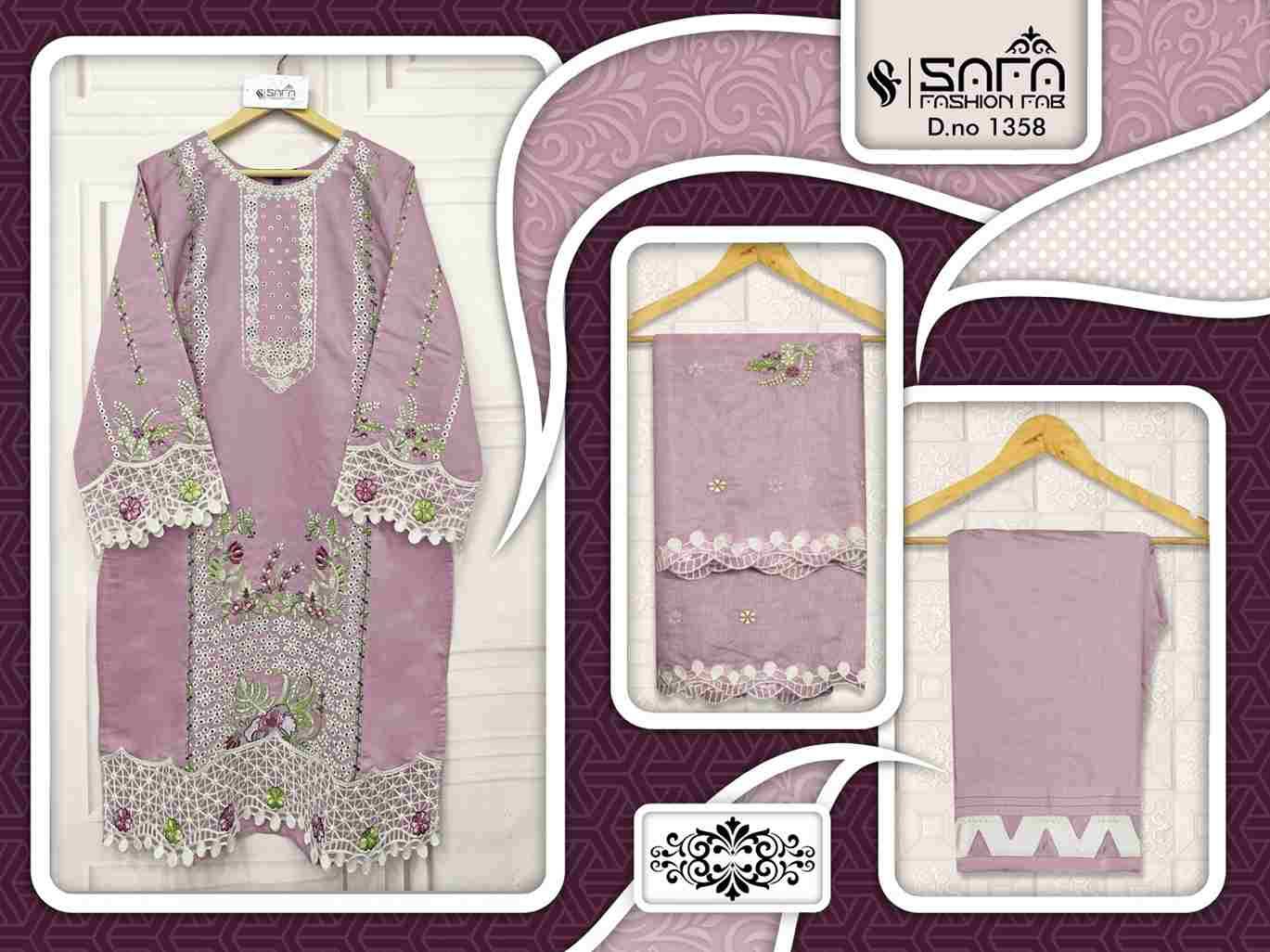Safa 1358 Colours By Safa Fashion 1358-A To 1358-C Series Designer Stylish Fancy Colorful Beautiful Party Wear & Ethnic Wear Collection Viscose Dresses At Wholesale Price