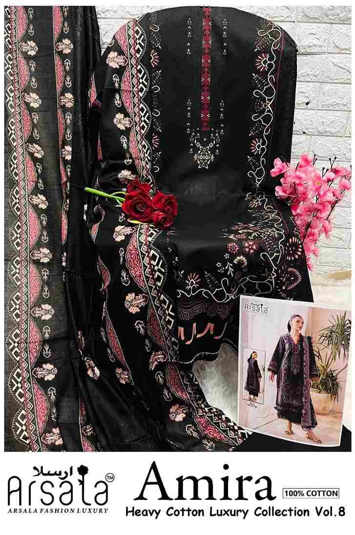 Amira Vol-8 By Arsala 801 To 806 Series Beautiful Festive Suits Stylish Fancy Colorful Casual Wear & Ethnic Wear Pure Lawn Cotton Print Dresses At Wholesale Price