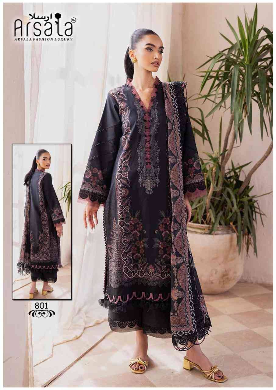 Amira Vol-8 By Arsala 801 To 806 Series Beautiful Festive Suits Stylish Fancy Colorful Casual Wear & Ethnic Wear Pure Lawn Cotton Print Dresses At Wholesale Price