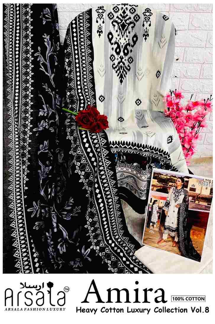 Amira Vol-8 By Arsala 801 To 806 Series Beautiful Festive Suits Stylish Fancy Colorful Casual Wear & Ethnic Wear Pure Lawn Cotton Print Dresses At Wholesale Price