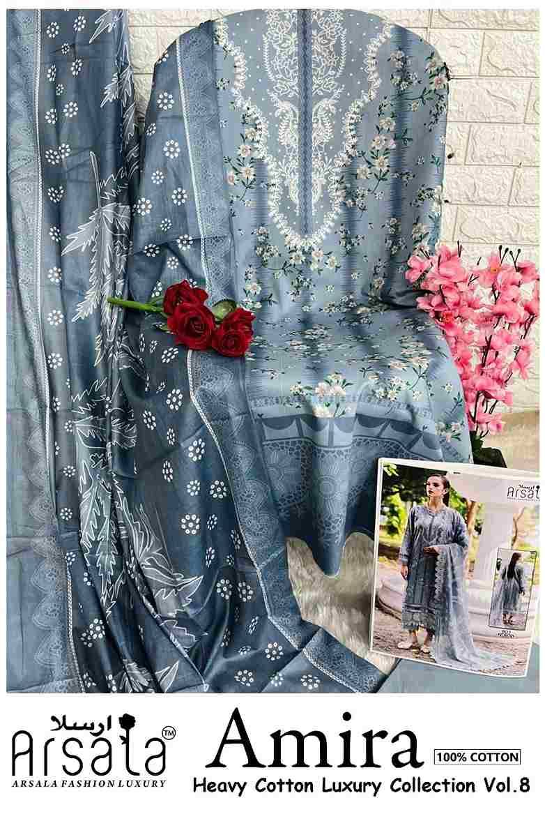 Amira Vol-8 By Arsala 801 To 806 Series Beautiful Festive Suits Stylish Fancy Colorful Casual Wear & Ethnic Wear Pure Lawn Cotton Print Dresses At Wholesale Price