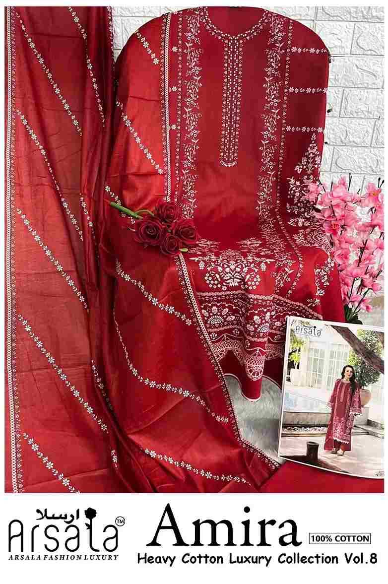 Amira Vol-8 By Arsala 801 To 806 Series Beautiful Festive Suits Stylish Fancy Colorful Casual Wear & Ethnic Wear Pure Lawn Cotton Print Dresses At Wholesale Price