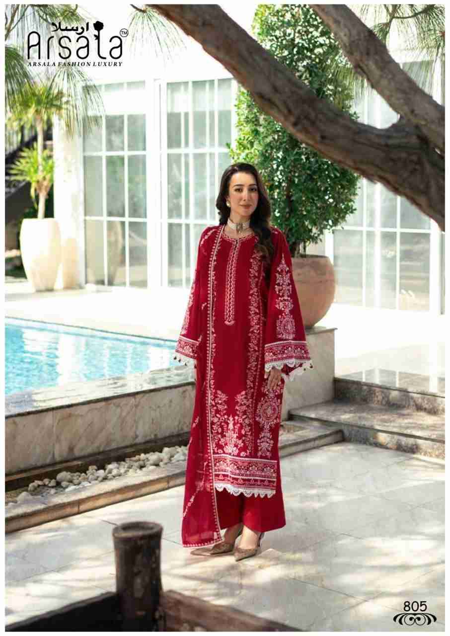 Amira Vol-8 By Arsala 801 To 806 Series Beautiful Festive Suits Stylish Fancy Colorful Casual Wear & Ethnic Wear Pure Lawn Cotton Print Dresses At Wholesale Price