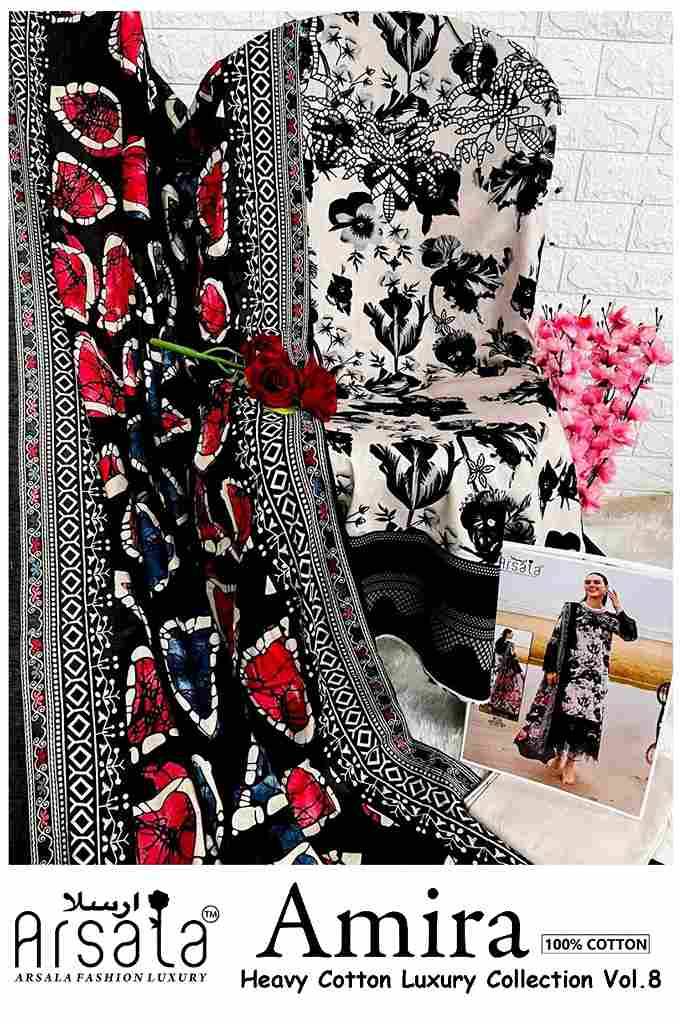 Amira Vol-8 By Arsala 801 To 806 Series Beautiful Festive Suits Stylish Fancy Colorful Casual Wear & Ethnic Wear Pure Lawn Cotton Print Dresses At Wholesale Price