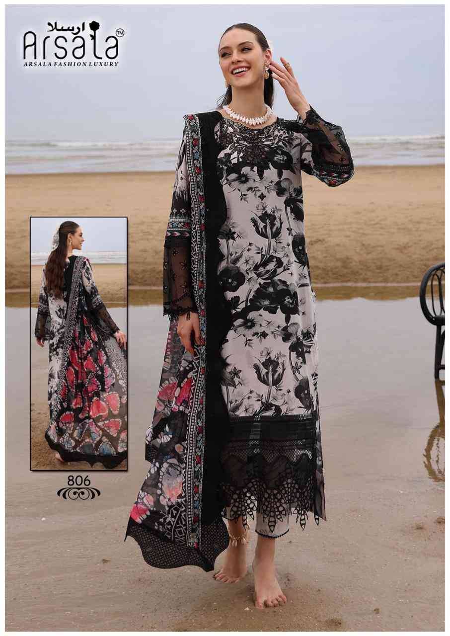 Amira Vol-8 By Arsala 801 To 806 Series Beautiful Festive Suits Stylish Fancy Colorful Casual Wear & Ethnic Wear Pure Lawn Cotton Print Dresses At Wholesale Price