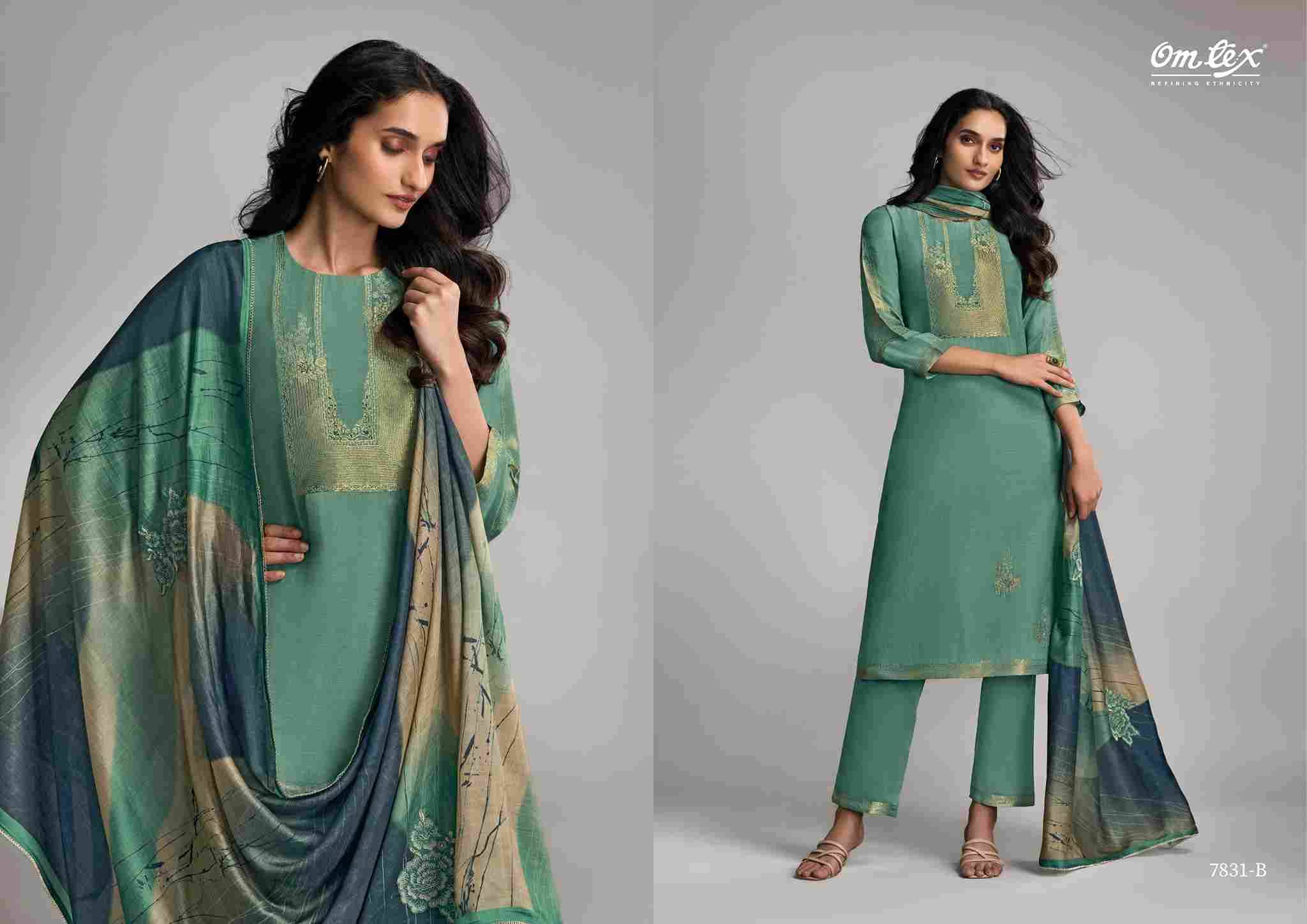 Nazakat Nova By Om Tex 7831-A To 7831-D Series Beautiful Suits Stylish Fancy Colorful Party Wear & Ethnic Wear Muslin Jacquard Dresses At Wholesale Price