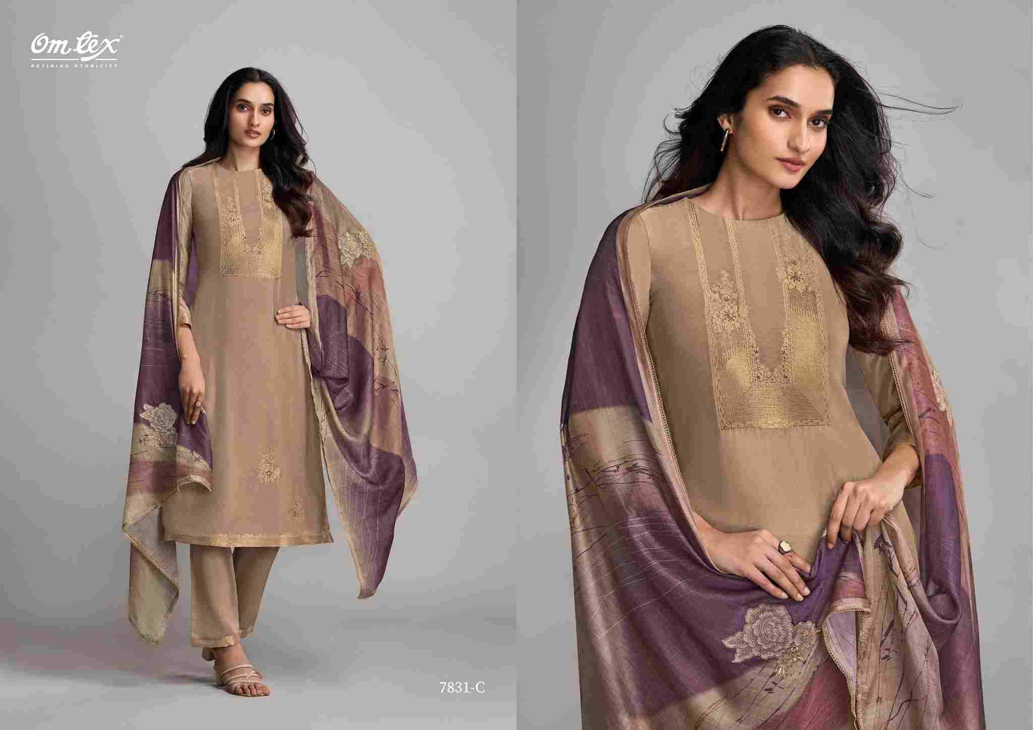 Nazakat Nova By Om Tex 7831-A To 7831-D Series Beautiful Suits Stylish Fancy Colorful Party Wear & Ethnic Wear Muslin Jacquard Dresses At Wholesale Price