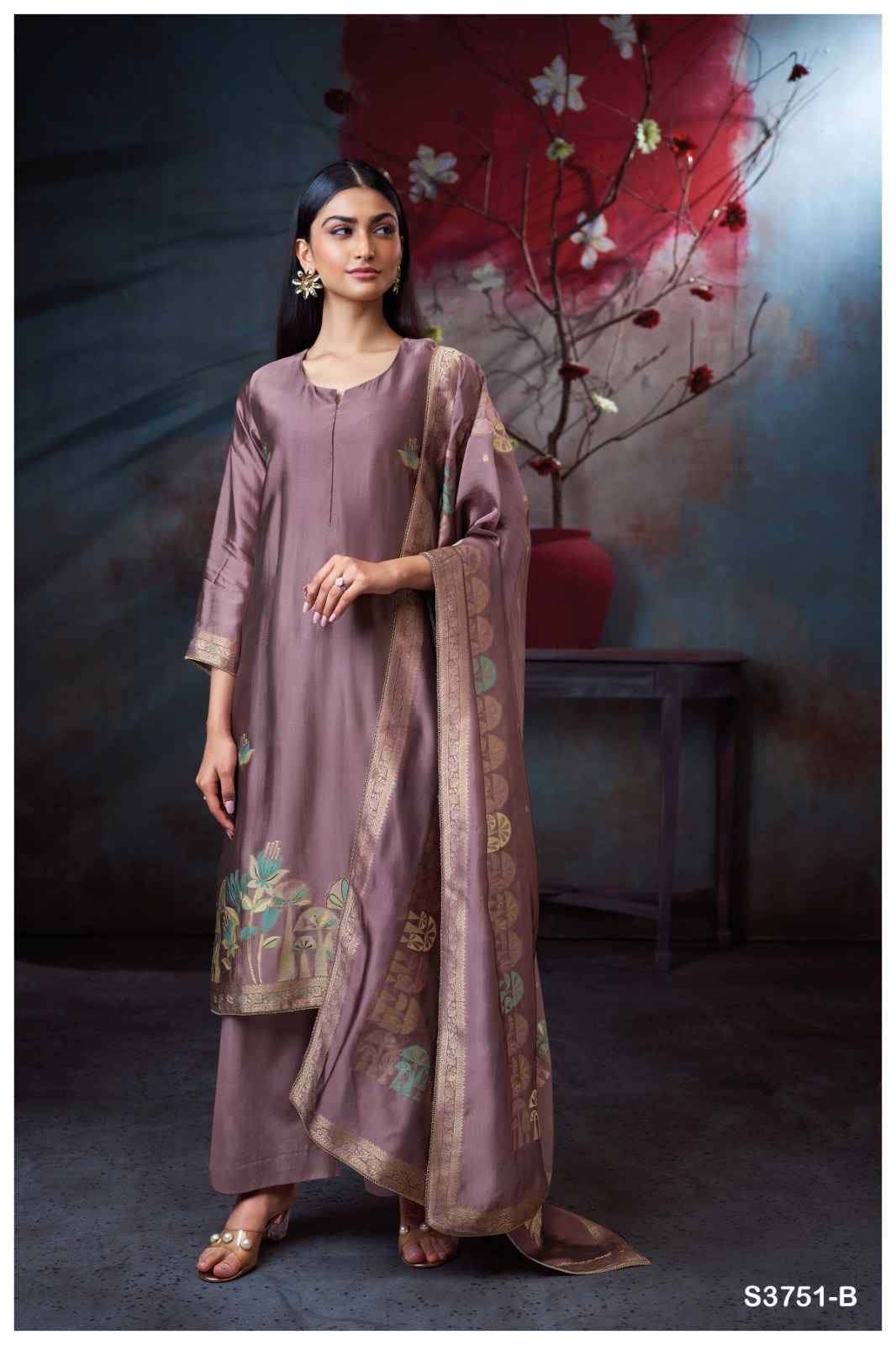 Cassidy-3751 By Ganga Fashion 3751-A To 3751-D Series Beautiful Festive Suits Colorful Stylish Fancy Casual Wear & Ethnic Wear Pure Viscose Silk Jacquard Dresses At Wholesale Price