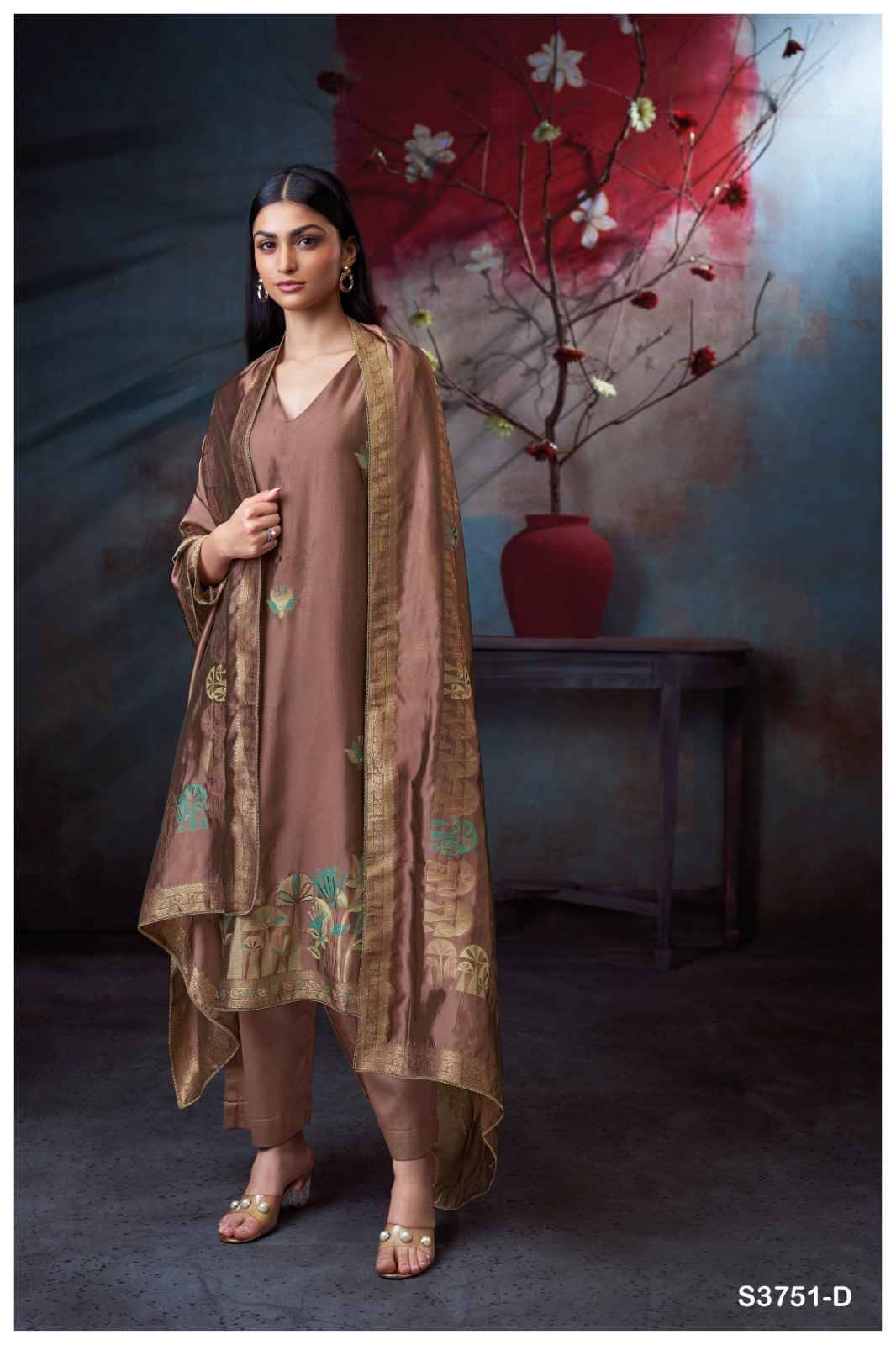 Cassidy-3751 By Ganga Fashion 3751-A To 3751-D Series Beautiful Festive Suits Colorful Stylish Fancy Casual Wear & Ethnic Wear Pure Viscose Silk Jacquard Dresses At Wholesale Price