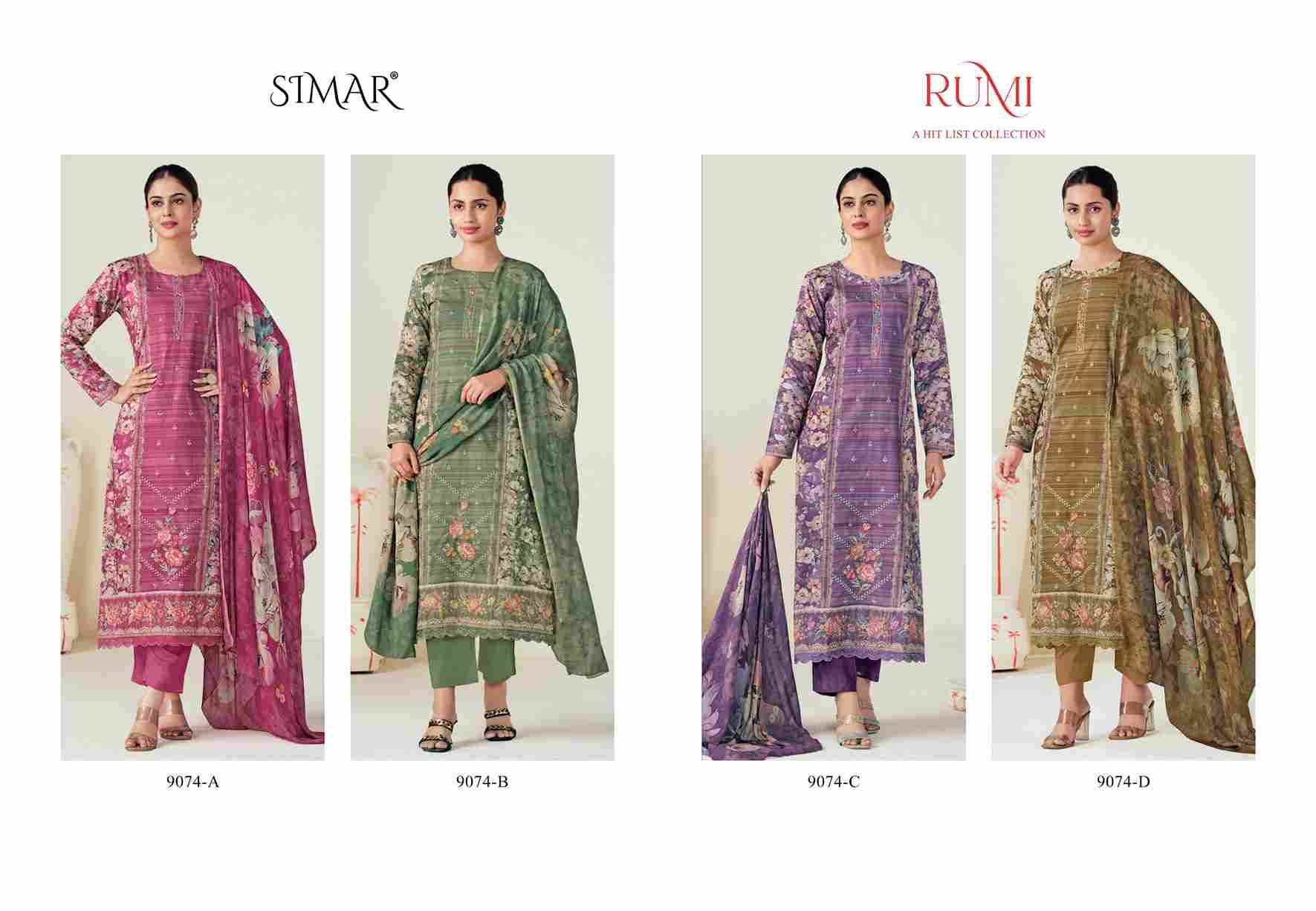 Rumi-9074 By Simar 9074-A To 9074-D Series Designer Festive Suits Beautiful Stylish Fancy Colorful Party Wear & Occasional Wear Modal Muslin Dresses At Wholesale Price