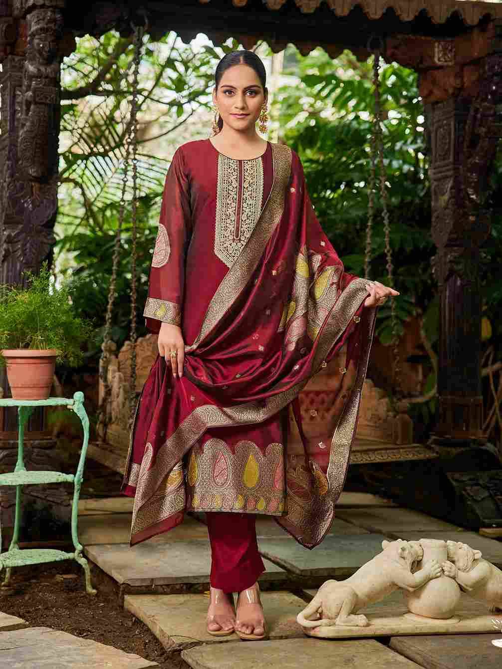 Nova By Ibiza 16046 To 16049 Series Designer Festive Suits Beautiful Fancy Stylish Colorful Party Wear & Occasional Wear Pure Bangalori Silk Jacquard Dresses At Wholesale Price