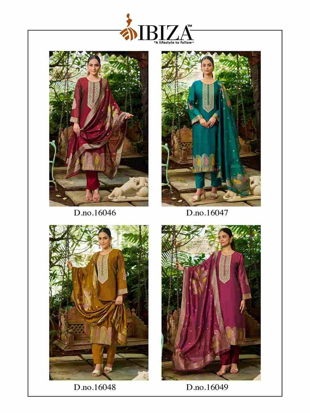Nova By Ibiza 16046 To 16049 Series Designer Festive Suits Beautiful Fancy Stylish Colorful Party Wear & Occasional Wear Pure Bangalori Silk Jacquard Dresses At Wholesale Price