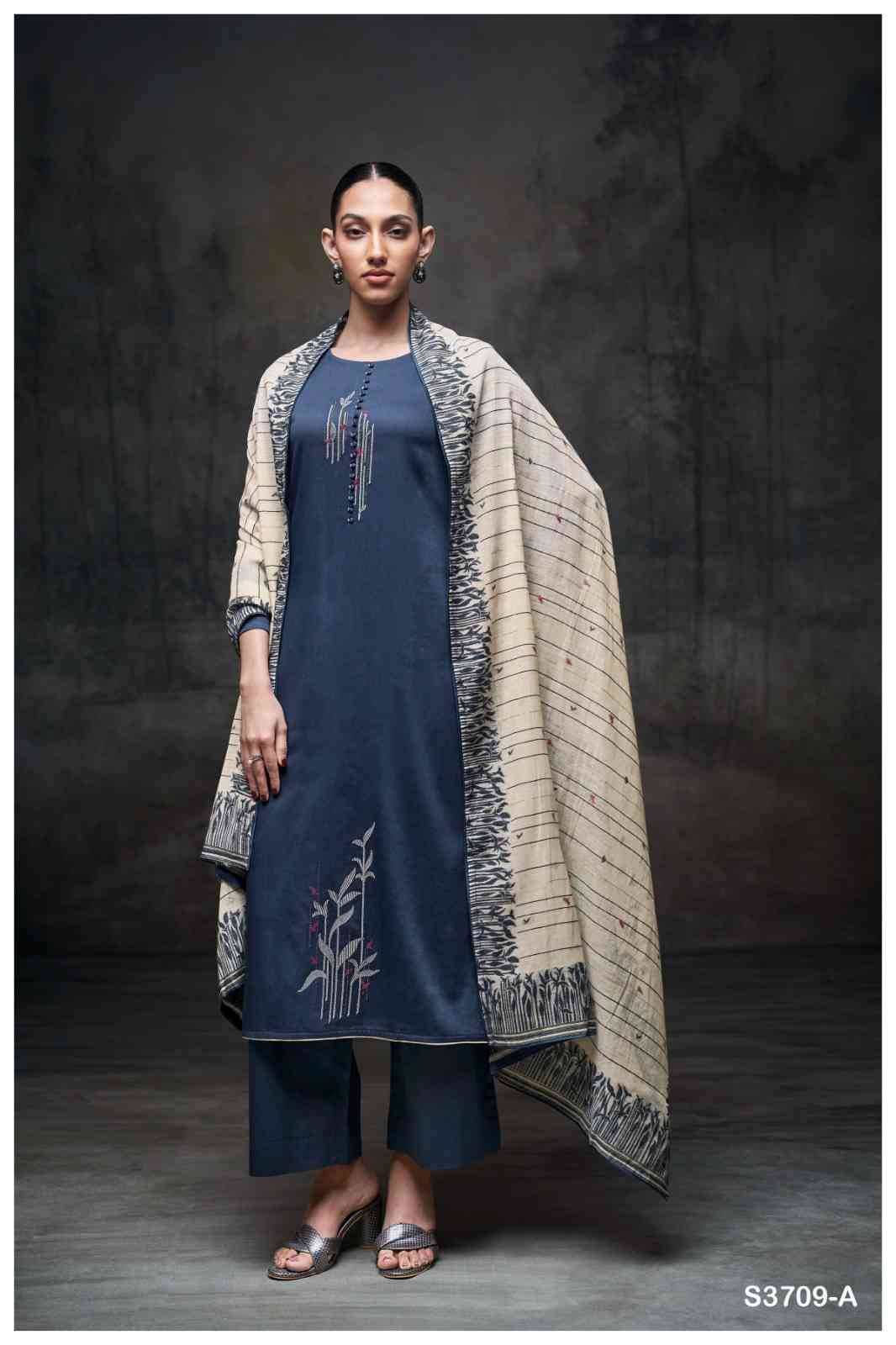 Meher-3709 By Ganga Fashion 3709-A To 3709-D Series Beautiful Festive Suits Colorful Stylish Fancy Casual Wear & Ethnic Wear Premium Cotton Satin Dresses At Wholesale Price