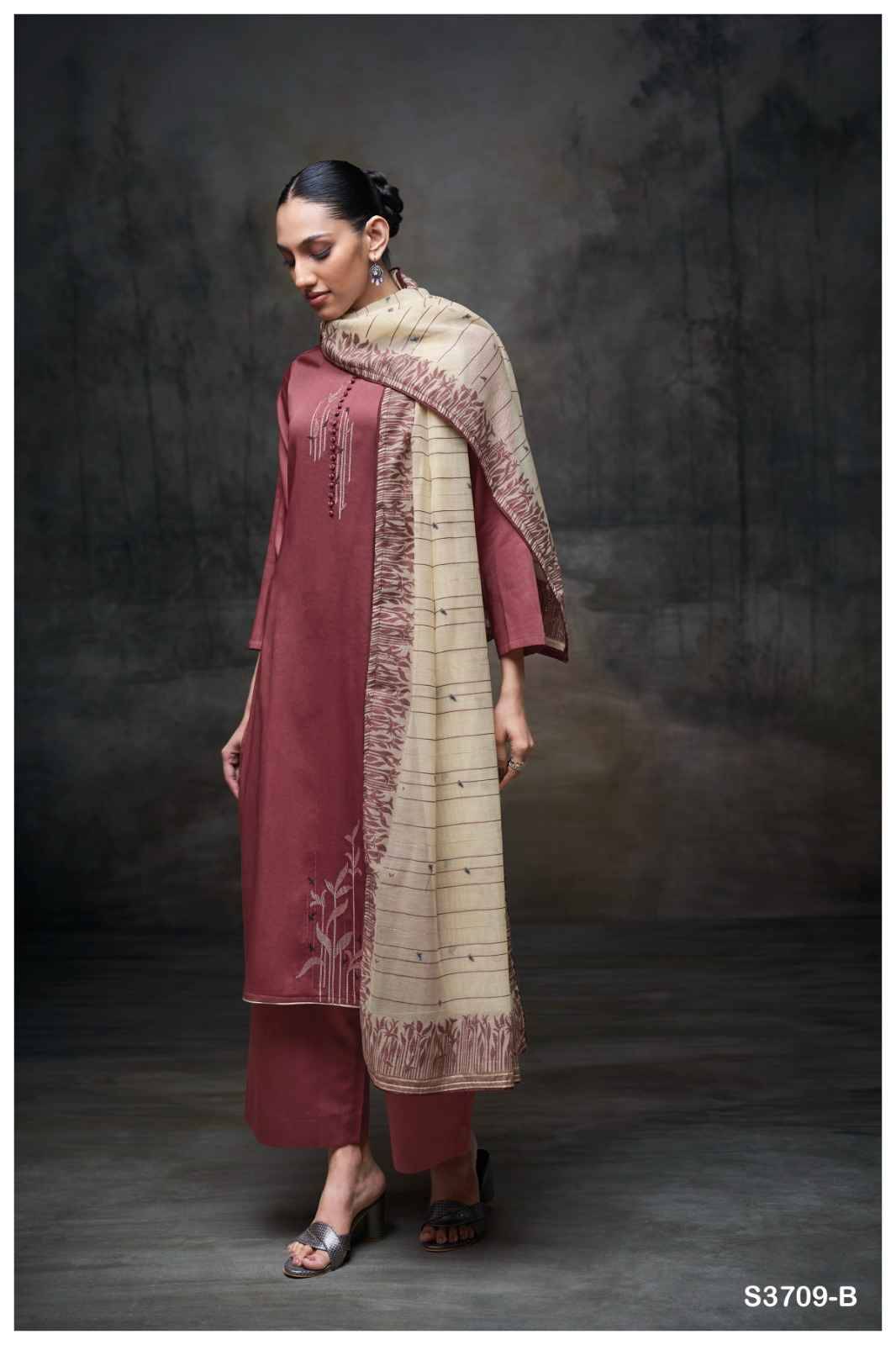 Meher-3709 By Ganga Fashion 3709-A To 3709-D Series Beautiful Festive Suits Colorful Stylish Fancy Casual Wear & Ethnic Wear Premium Cotton Satin Dresses At Wholesale Price
