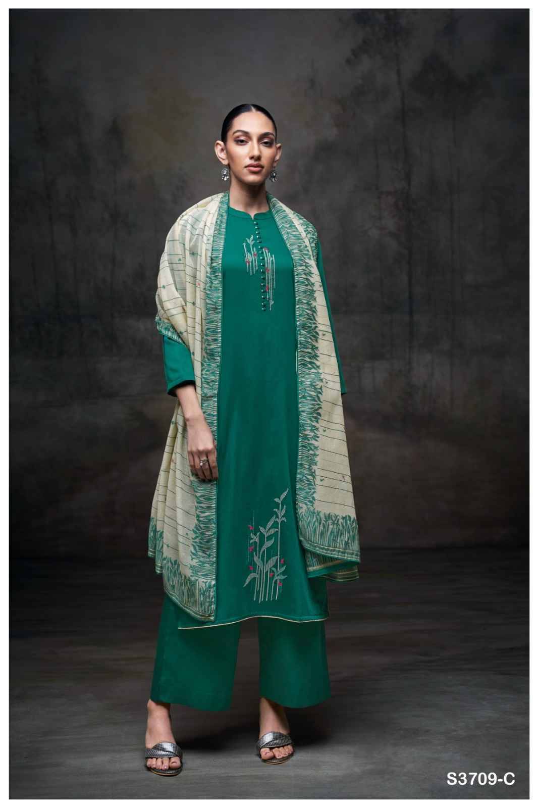 Meher-3709 By Ganga Fashion 3709-A To 3709-D Series Beautiful Festive Suits Colorful Stylish Fancy Casual Wear & Ethnic Wear Premium Cotton Satin Dresses At Wholesale Price