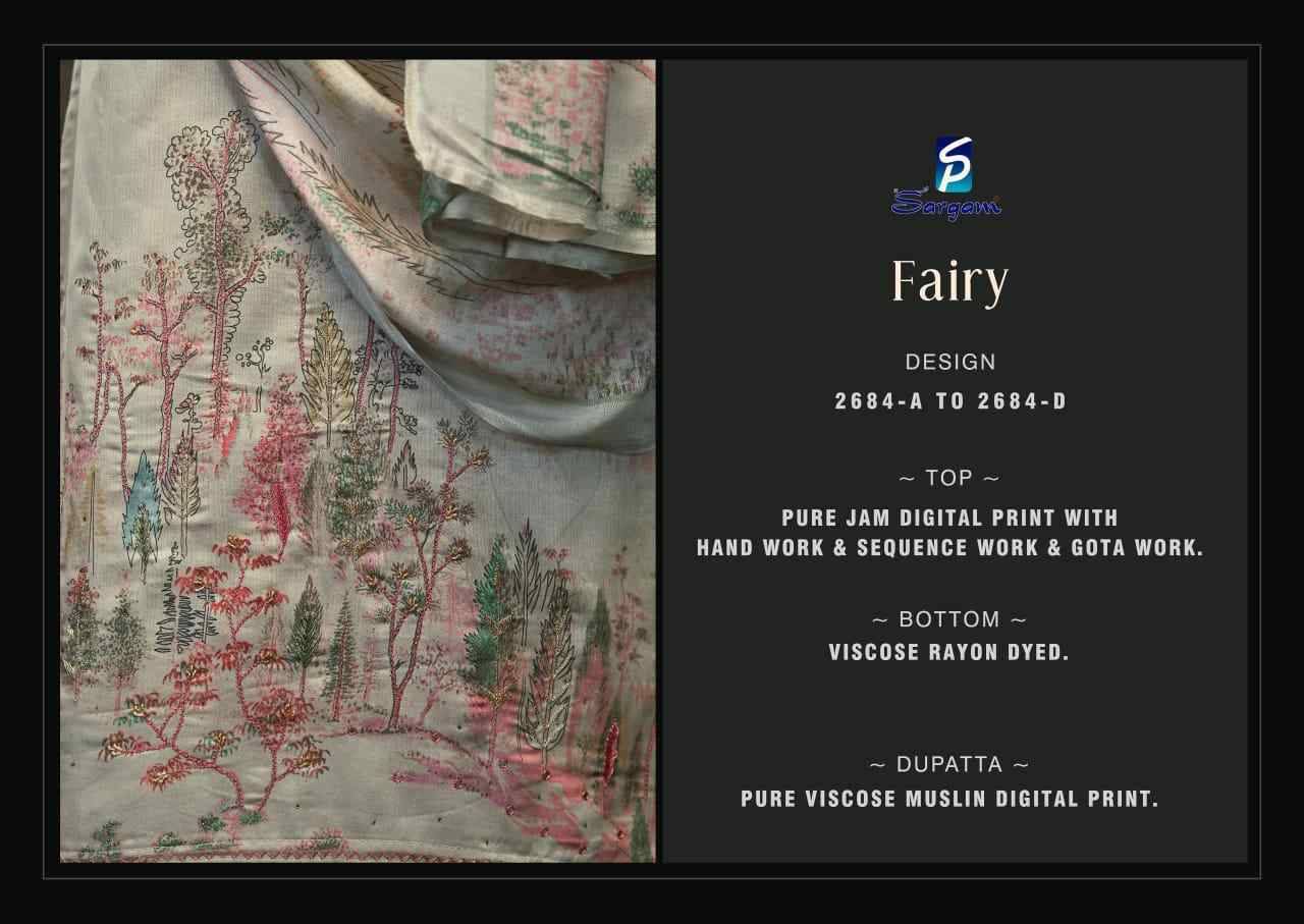 Fairy By Sargam Prints 2684-A To 2684-D Series Beautiful Festive Suits Stylish Fancy Colorful Casual Wear & Ethnic Wear Pure Jam Print Dresses At Wholesale Price