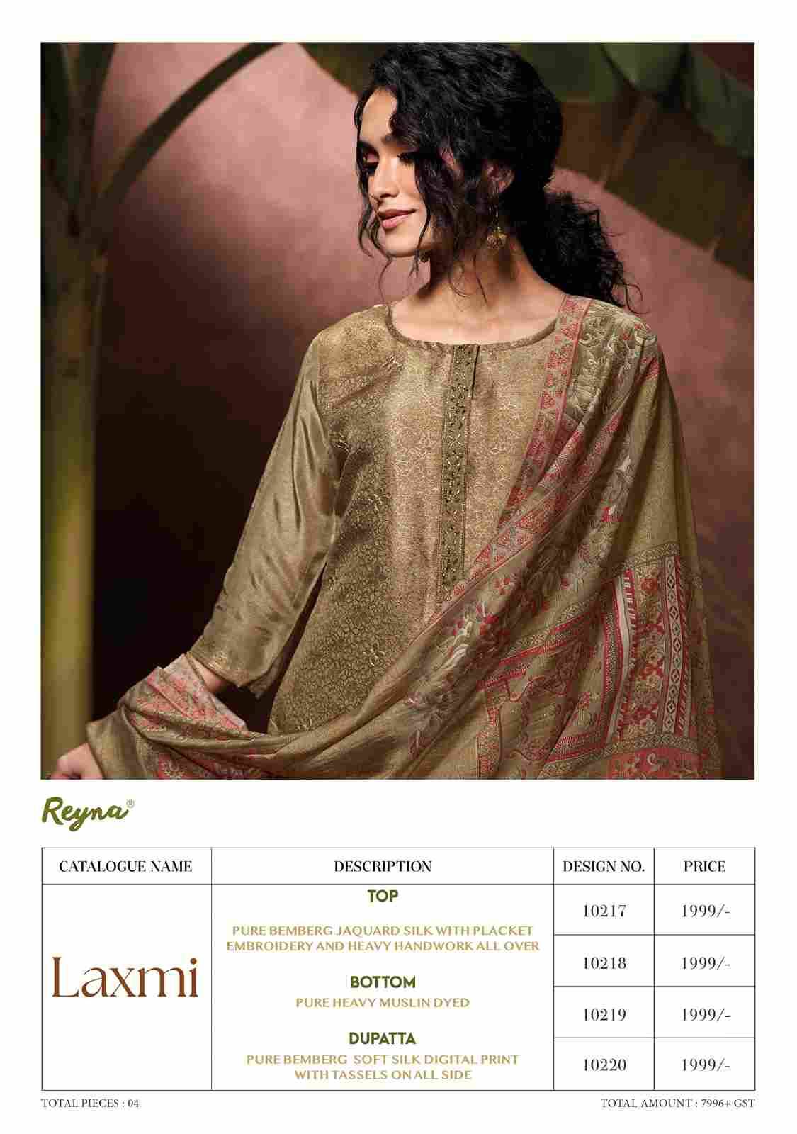 Laxmi By Reyna 10217 To 10220 Series Designer Stylish Fancy Colorful Beautiful Party Wear & Ethnic Wear Collection Bemberg Jacquard Silk Tops At Wholesale Price