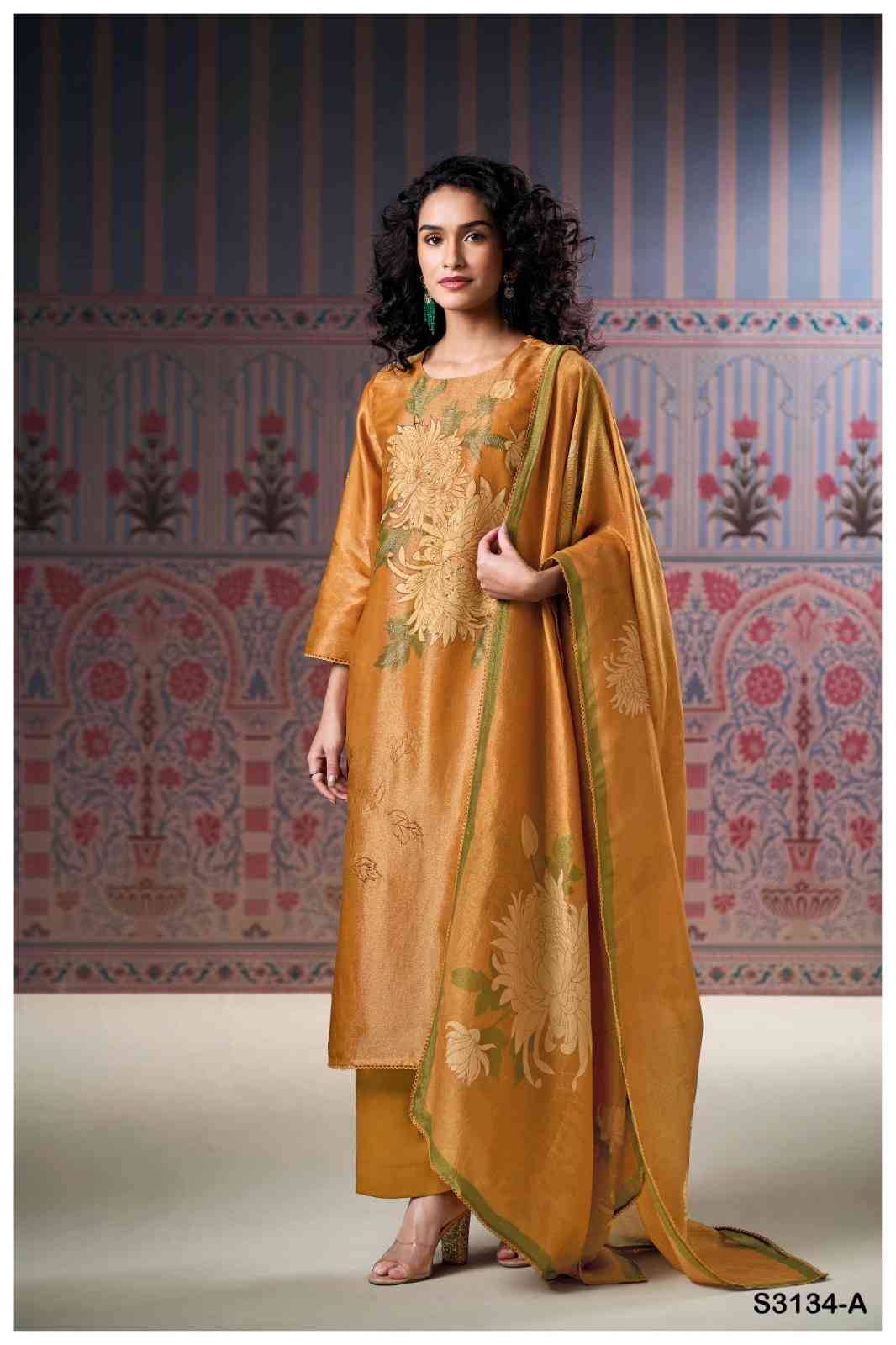Morna-3134 By Ganga Fashion 3134-A To 3134-D Series Beautiful Festive Suits Colorful Stylish Fancy Casual Wear & Ethnic Wear Premium Bemberg Silk Dresses At Wholesale Price