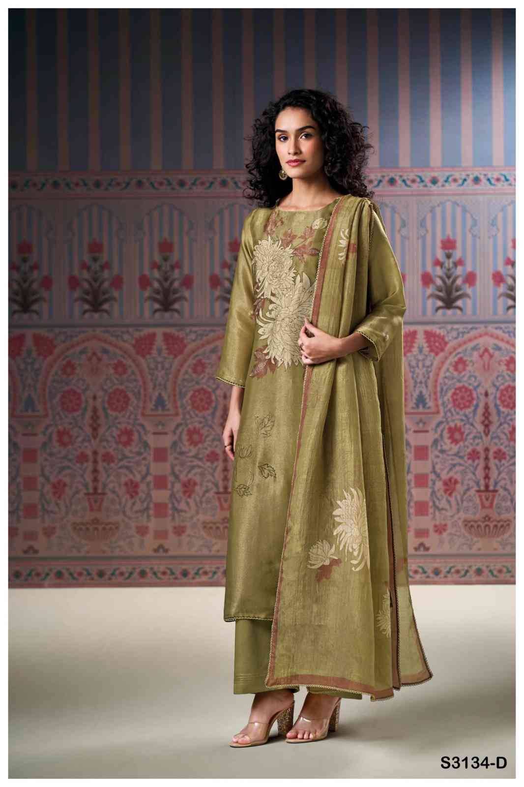 Morna-3134 By Ganga Fashion 3134-A To 3134-D Series Beautiful Festive Suits Colorful Stylish Fancy Casual Wear & Ethnic Wear Premium Bemberg Silk Dresses At Wholesale Price