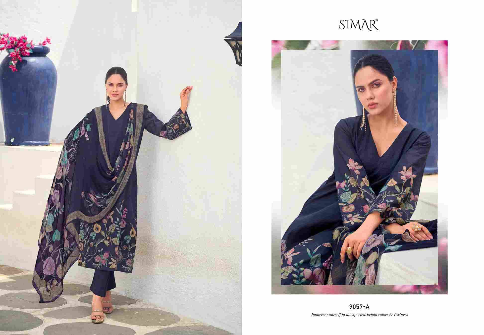 Rosleen-9057 By Simar 9057-A To 9057-D Series Designer Festive Suits Beautiful Stylish Fancy Colorful Party Wear & Occasional Wear Pure Burberry Dresses At Wholesale Price