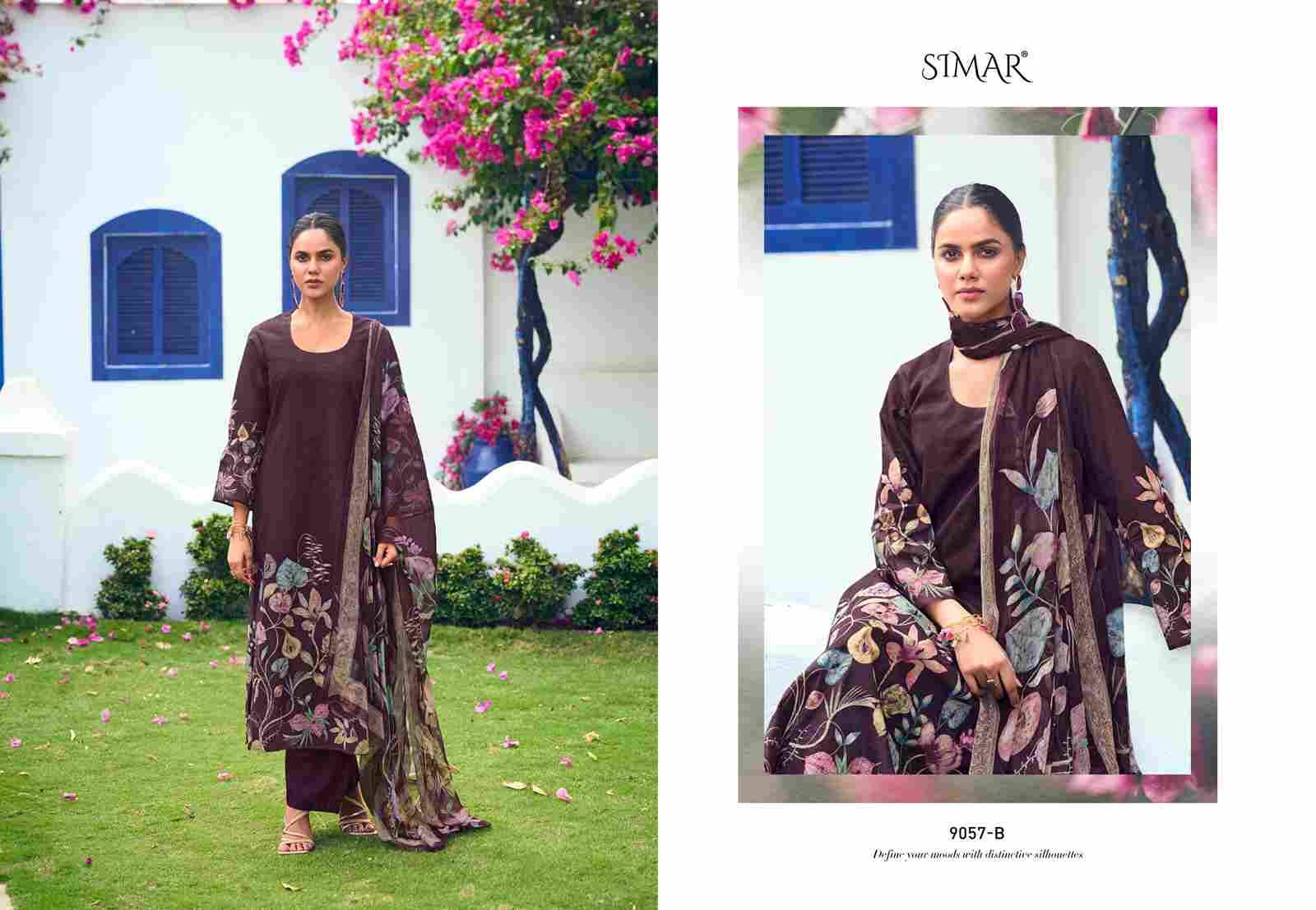 Rosleen-9057 By Simar 9057-A To 9057-D Series Designer Festive Suits Beautiful Stylish Fancy Colorful Party Wear & Occasional Wear Pure Burberry Dresses At Wholesale Price