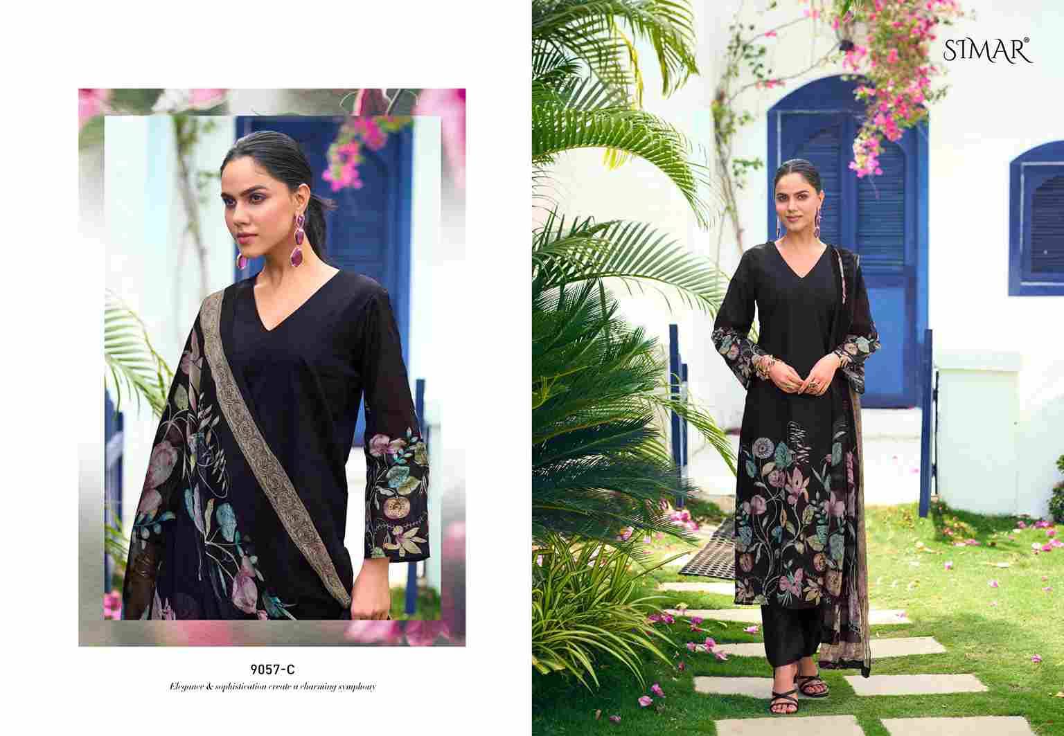 Rosleen-9057 By Simar 9057-A To 9057-D Series Designer Festive Suits Beautiful Stylish Fancy Colorful Party Wear & Occasional Wear Pure Burberry Dresses At Wholesale Price