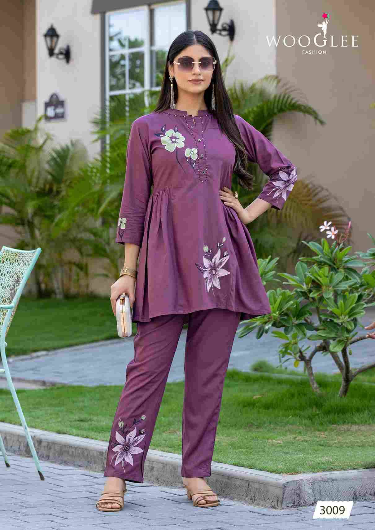 Tulip Vol-2 By Wooglee 3005 To 3009 Series Designer Stylish Fancy Colorful Beautiful Party Wear & Ethnic Wear Collection Heavy Rayon Co-Ord At Wholesale Price