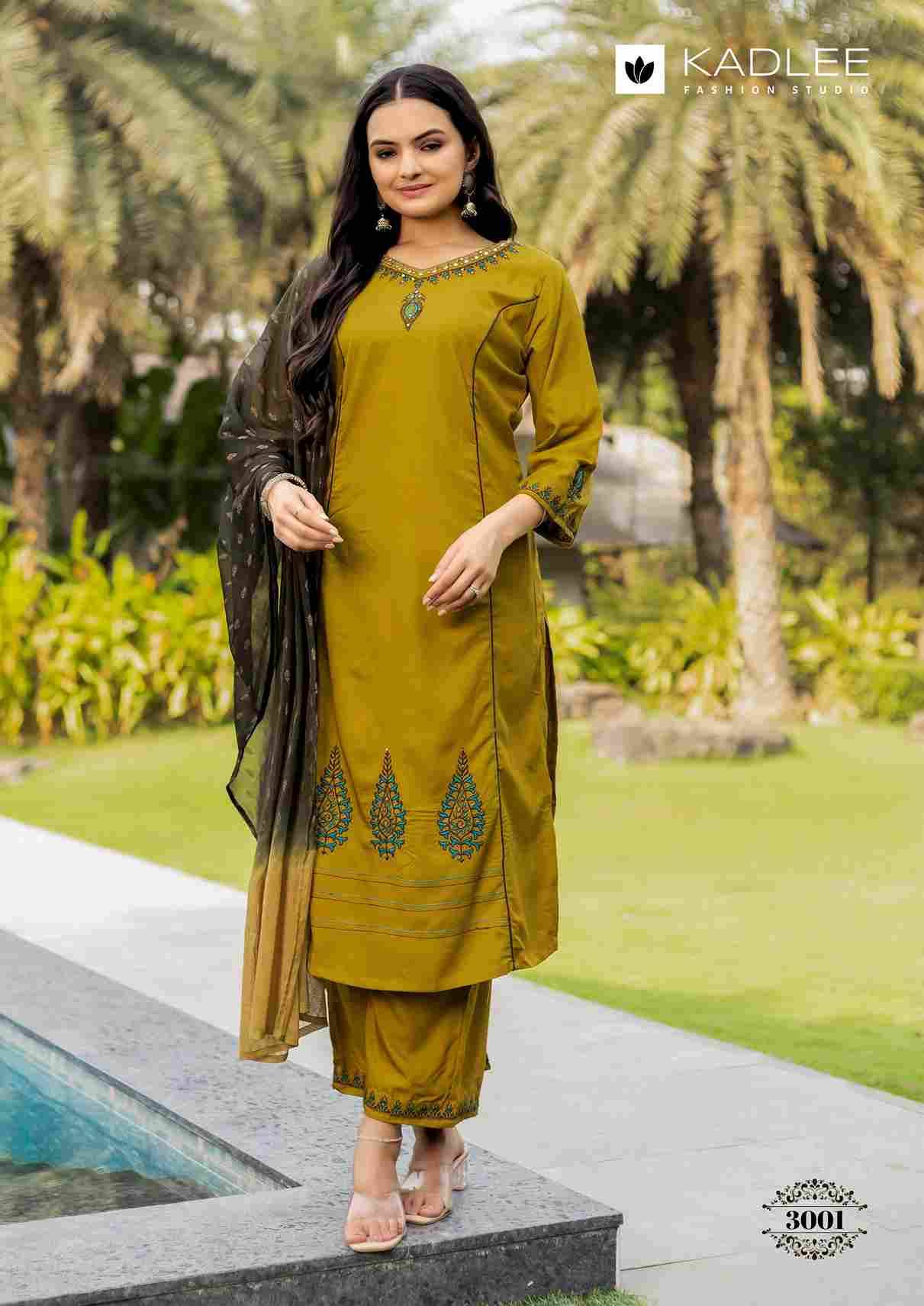 Amrita By Kadlee 3001 To 3006 Series Beautiful Festive Suits Colorful Stylish Fancy Casual Wear & Ethnic Wear Rayon Slub Dresses At Wholesale Price