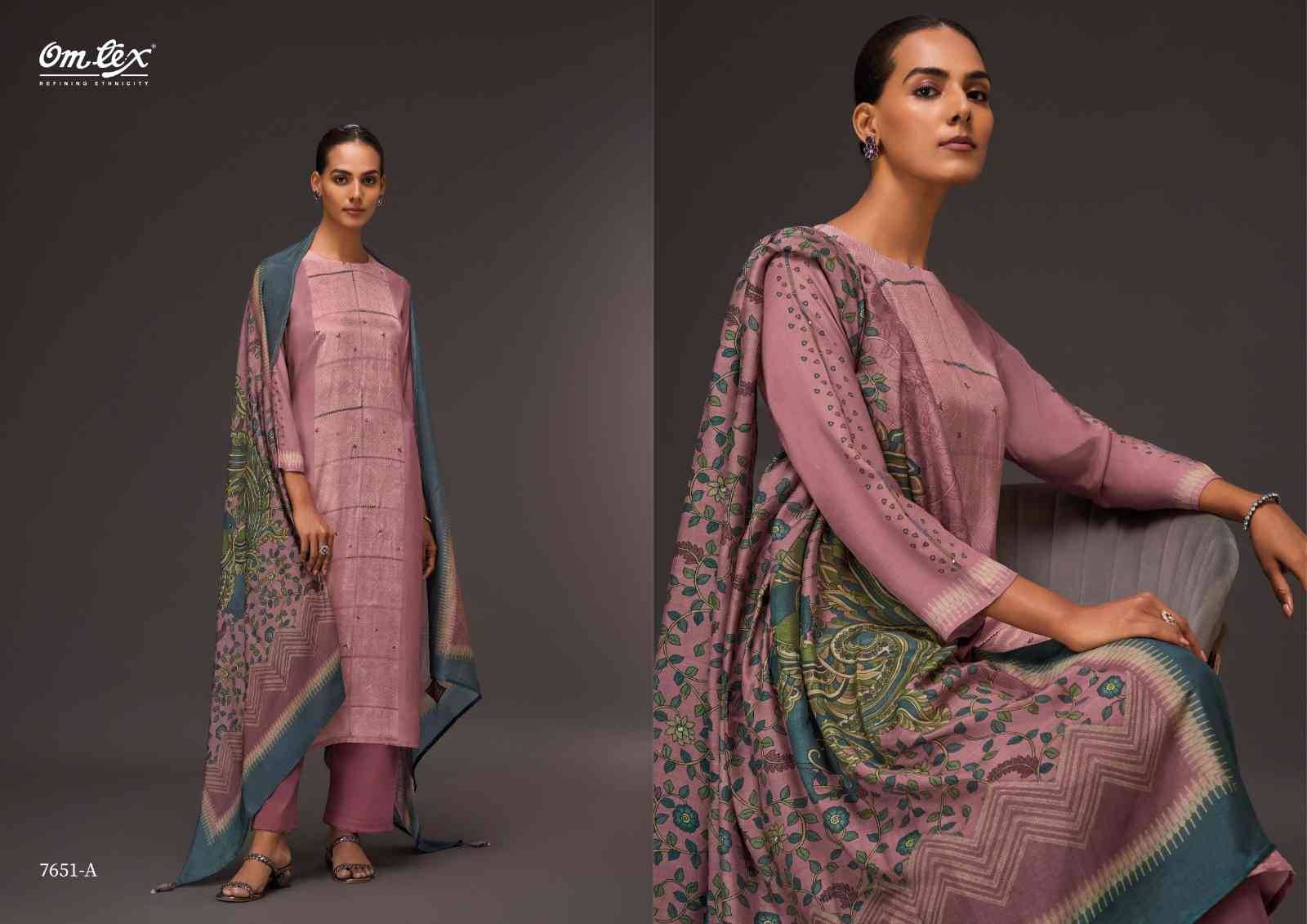 Fine Line By Om Tex 7651-A To 7651-D Series Beautiful Suits Stylish Fancy Colorful Party Wear & Ethnic Wear Silk Dresses At Wholesale Price