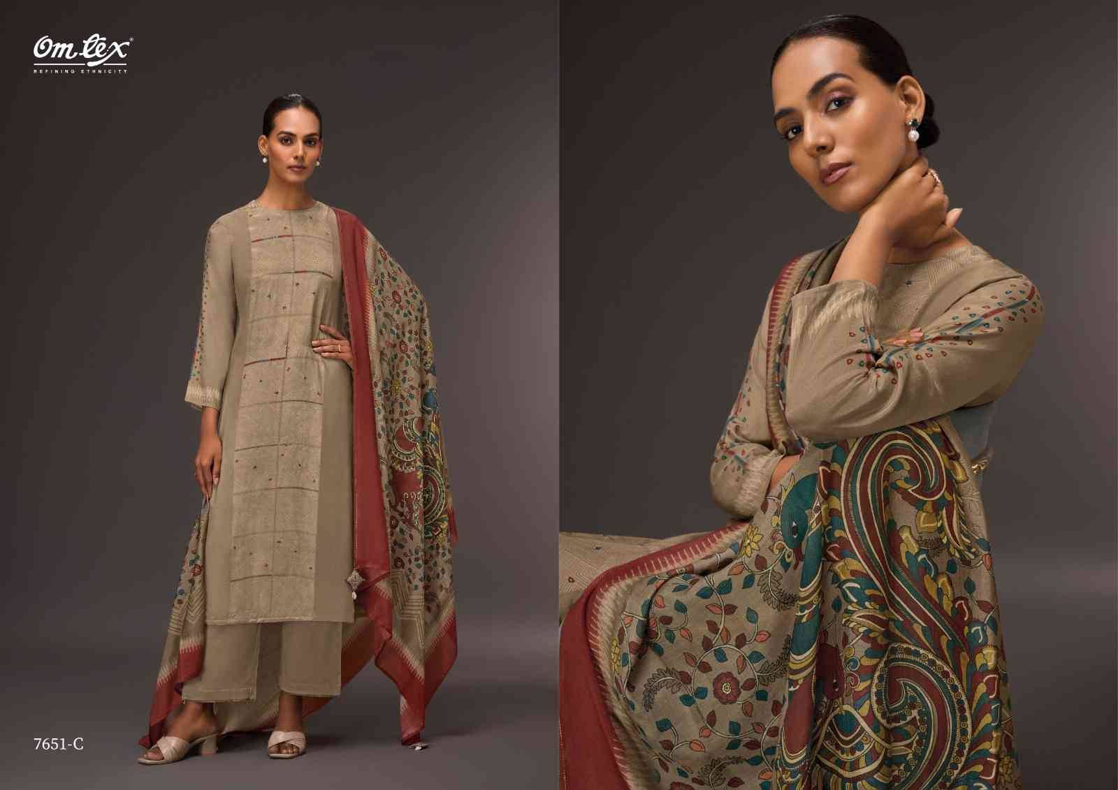 Fine Line By Om Tex 7651-A To 7651-D Series Beautiful Suits Stylish Fancy Colorful Party Wear & Ethnic Wear Silk Dresses At Wholesale Price