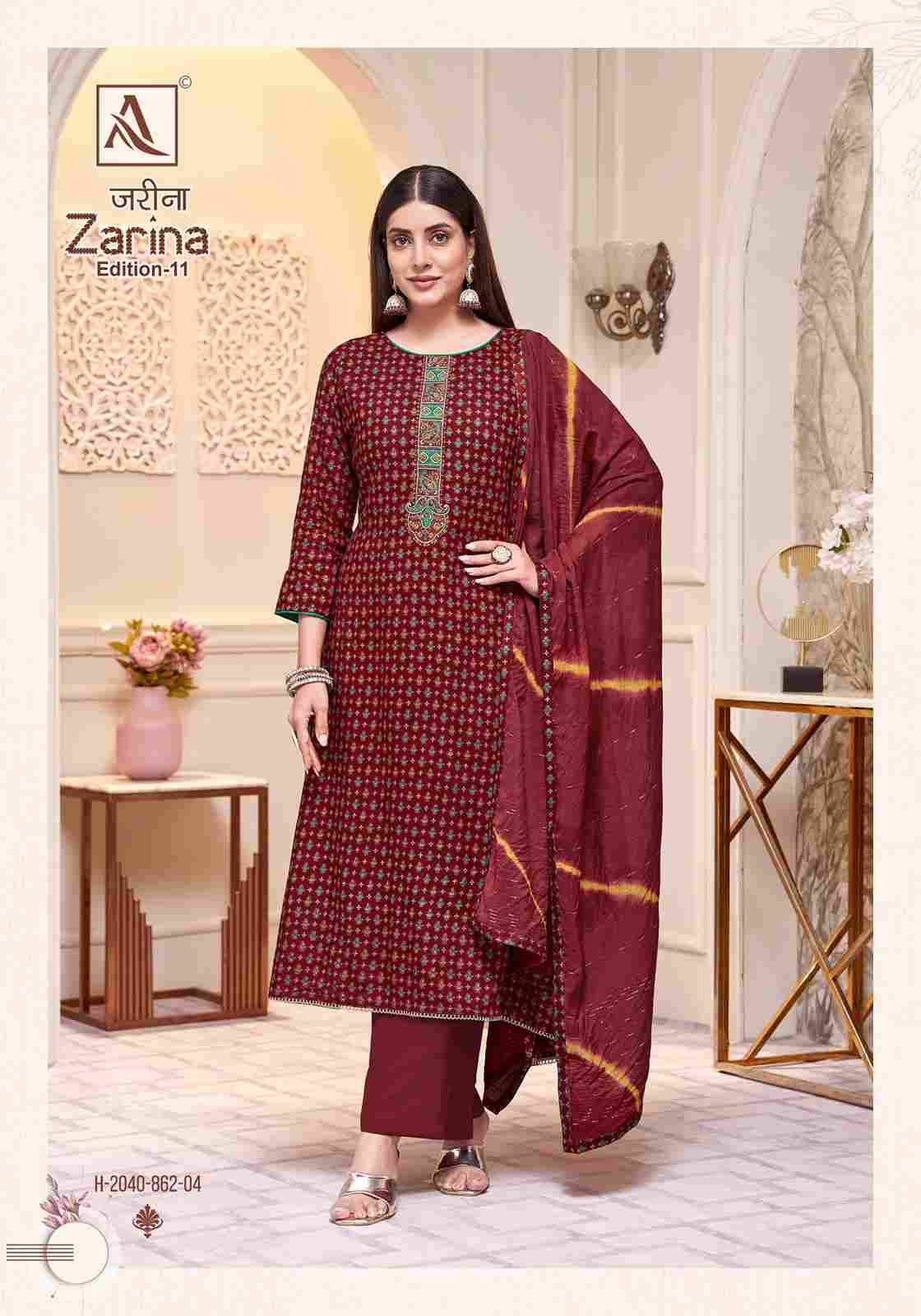 Zarina Vol-11 By Alok Suit 2040-862-01 To 2040-862-08 Series Beautiful Festive Suits Colorful Stylish Fancy Casual Wear & Ethnic Wear Pure Viscose Rayon Dresses At Wholesale Price