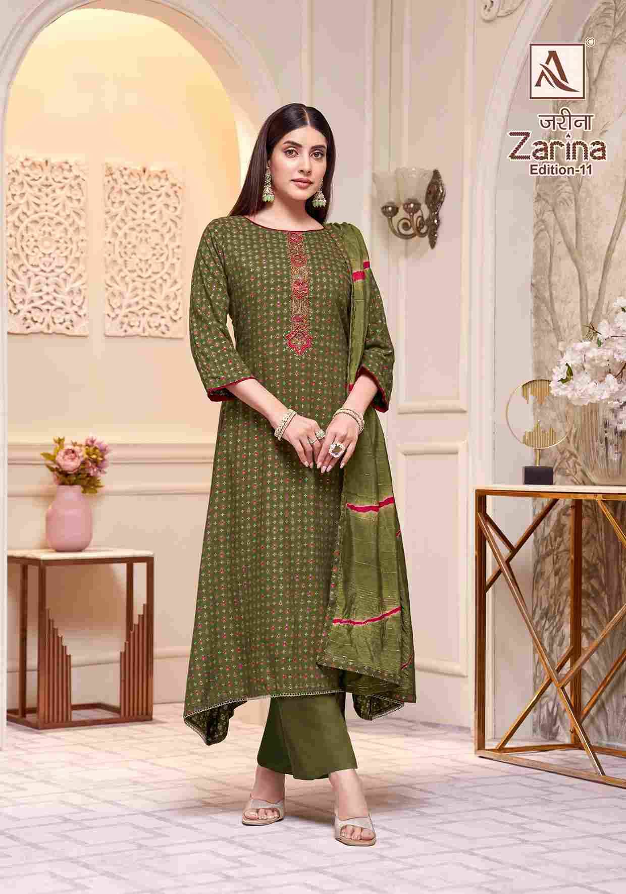 Zarina Vol-11 By Alok Suit 2040-862-01 To 2040-862-08 Series Beautiful Festive Suits Colorful Stylish Fancy Casual Wear & Ethnic Wear Pure Viscose Rayon Dresses At Wholesale Price