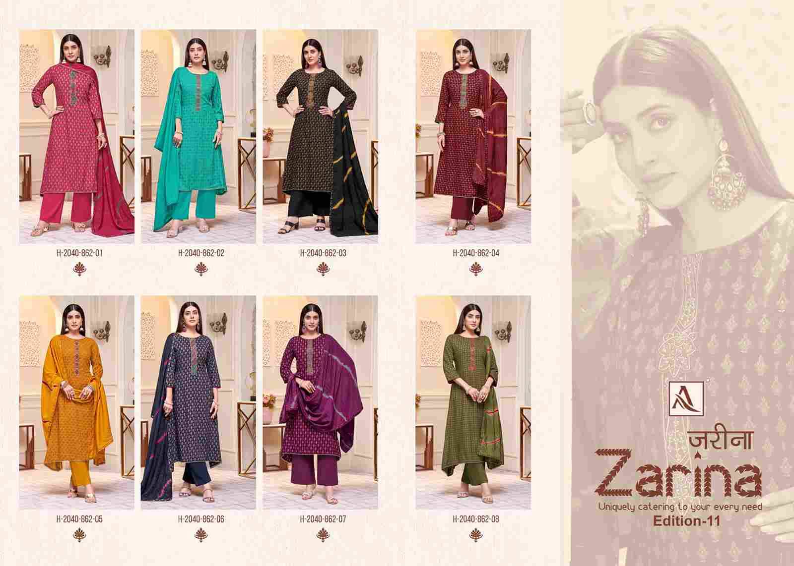 Zarina Vol-11 By Alok Suit 2040-862-01 To 2040-862-08 Series Beautiful Festive Suits Colorful Stylish Fancy Casual Wear & Ethnic Wear Pure Viscose Rayon Dresses At Wholesale Price