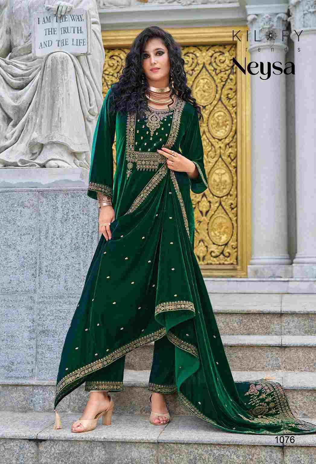 Neysa By Kilory 1075 To 1080 Series Beautiful Festive Suits Colorful Stylish Fancy Casual Wear & Ethnic Wear Premium Velvet Dresses At Wholesale Price