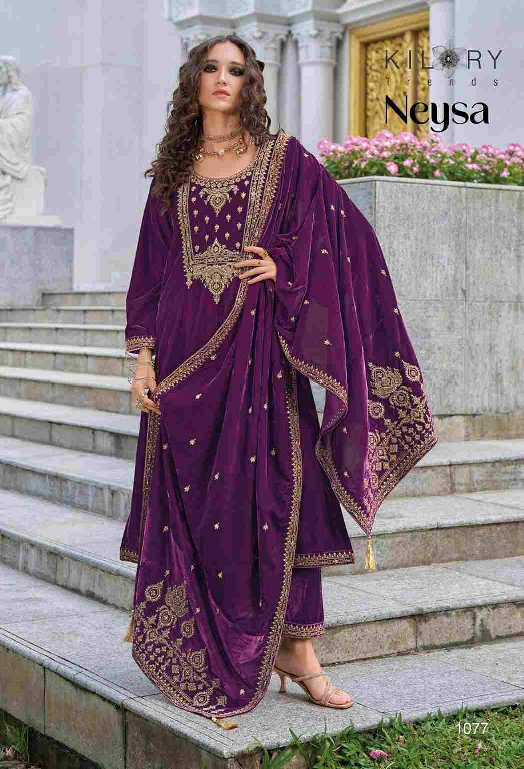 Neysa By Kilory 1075 To 1080 Series Beautiful Festive Suits Colorful Stylish Fancy Casual Wear & Ethnic Wear Premium Velvet Dresses At Wholesale Price