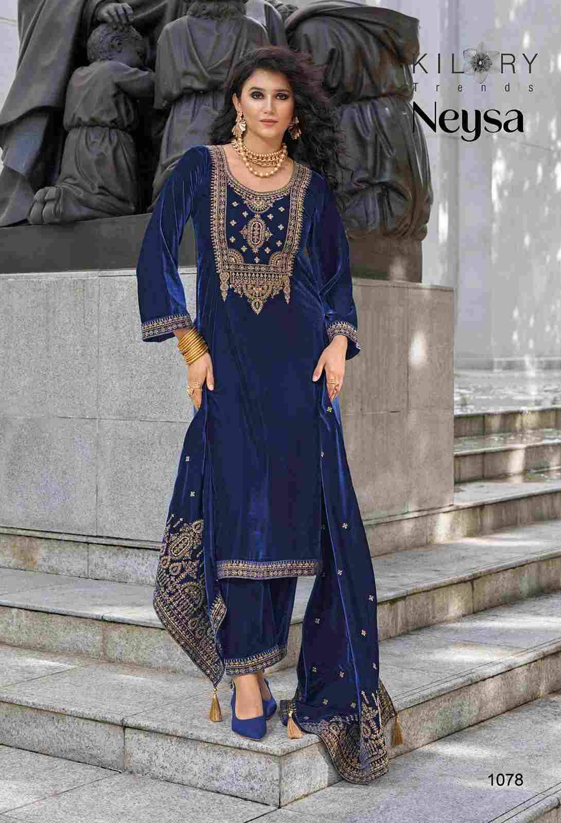 Neysa By Kilory 1075 To 1080 Series Beautiful Festive Suits Colorful Stylish Fancy Casual Wear & Ethnic Wear Premium Velvet Dresses At Wholesale Price