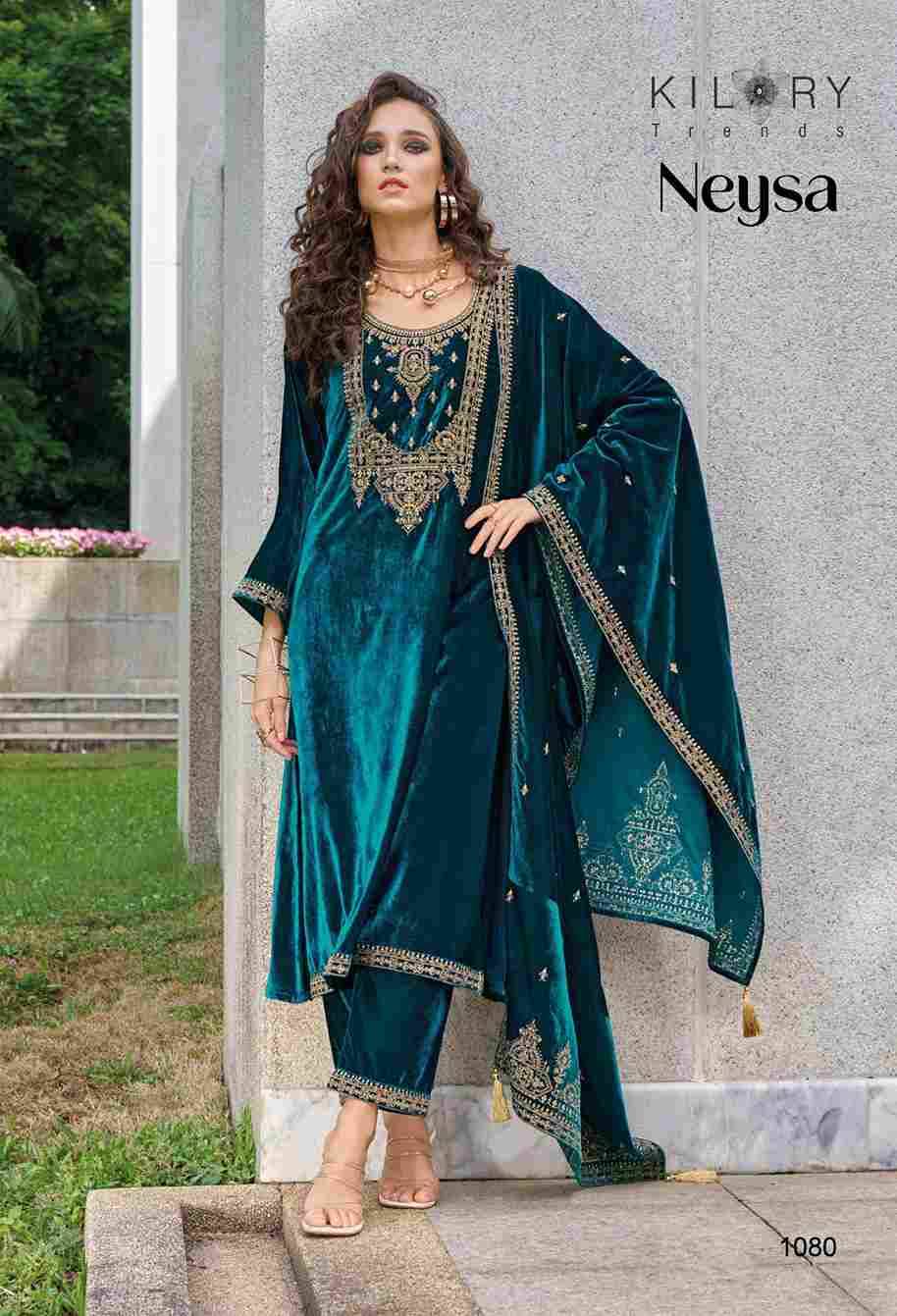 Neysa By Kilory 1075 To 1080 Series Beautiful Festive Suits Colorful Stylish Fancy Casual Wear & Ethnic Wear Premium Velvet Dresses At Wholesale Price