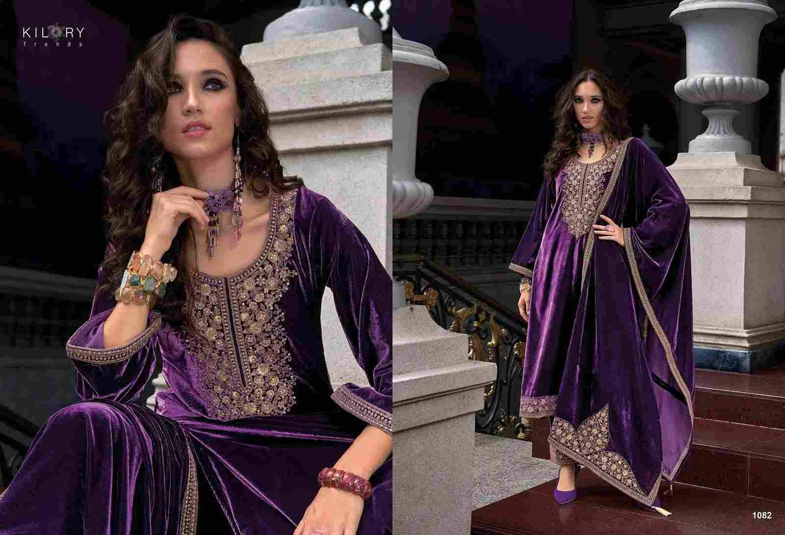 Qurbat By Kilory 1081 To 1086 Series Beautiful Festive Suits Colorful Stylish Fancy Casual Wear & Ethnic Wear Premium Velvet Dresses At Wholesale Price