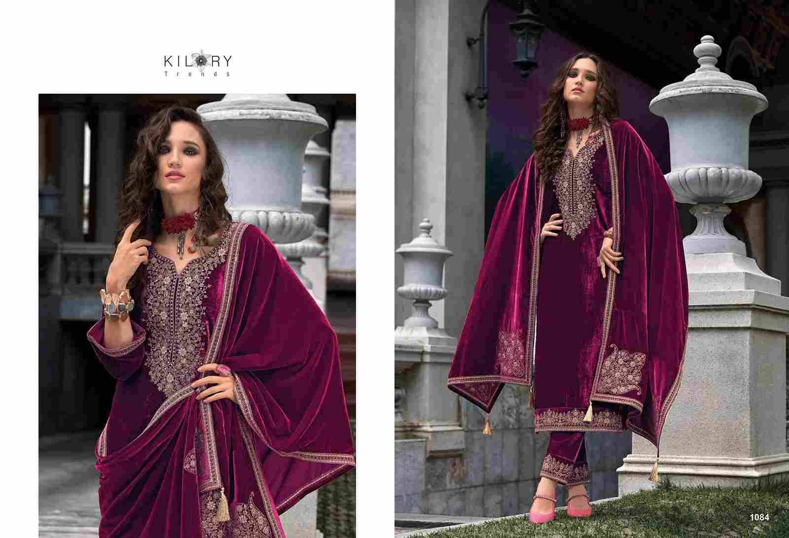 Qurbat By Kilory 1081 To 1086 Series Beautiful Festive Suits Colorful Stylish Fancy Casual Wear & Ethnic Wear Premium Velvet Dresses At Wholesale Price