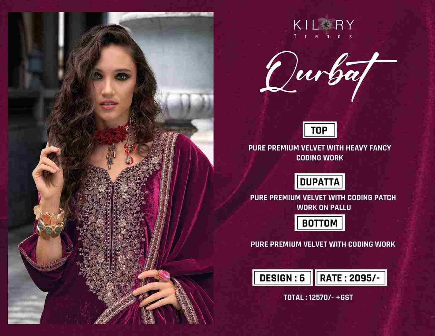 Qurbat By Kilory 1081 To 1086 Series Beautiful Festive Suits Colorful Stylish Fancy Casual Wear & Ethnic Wear Premium Velvet Dresses At Wholesale Price
