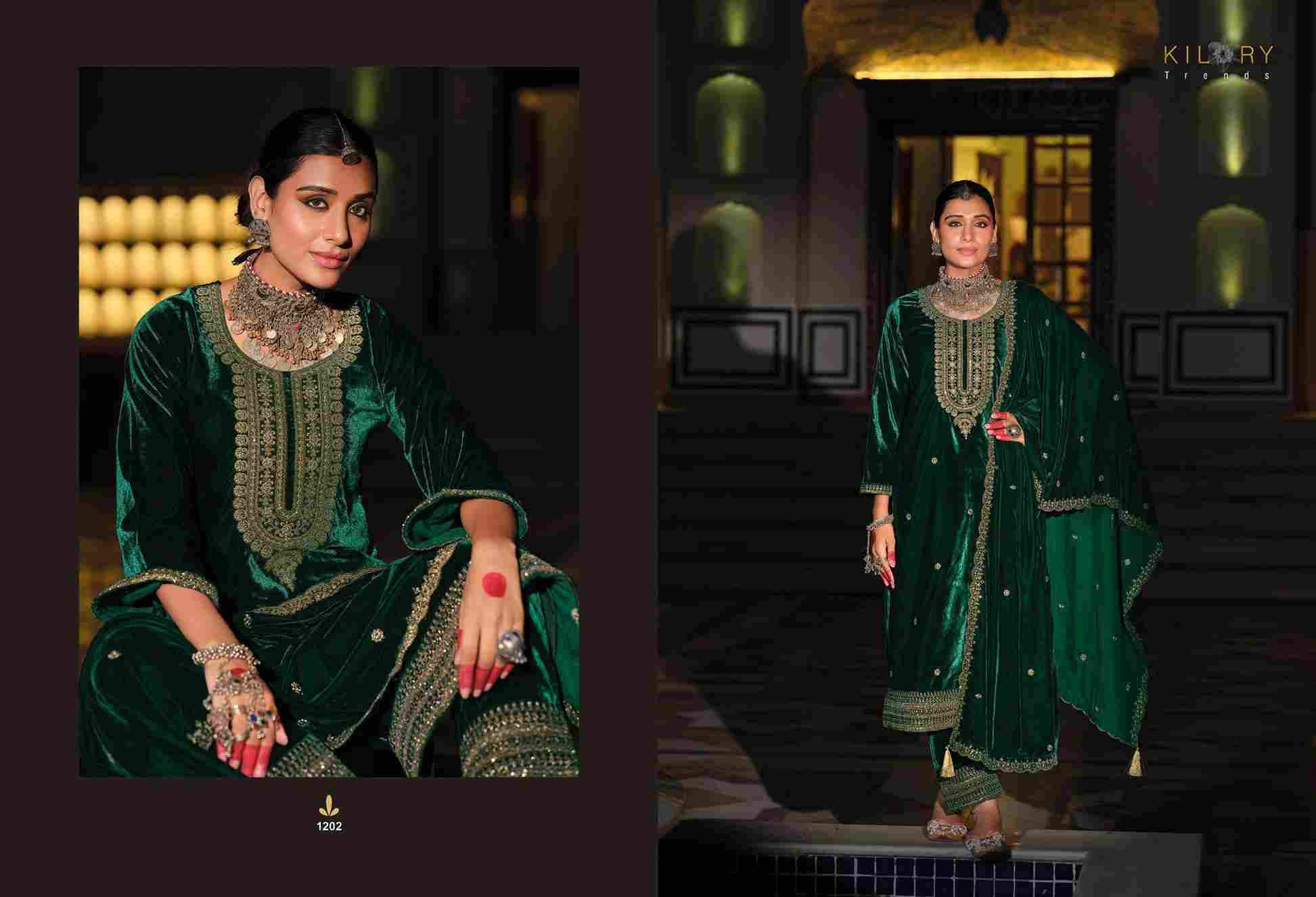 Rasm By Kilory 1201 To 1206 Series Beautiful Festive Suits Colorful Stylish Fancy Casual Wear & Ethnic Wear Premium Velvet Dresses At Wholesale Price