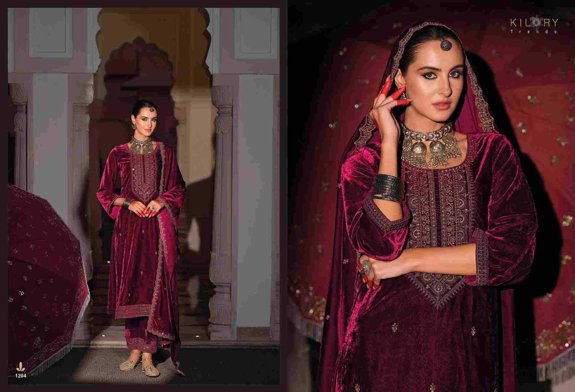 Rasm By Kilory 1201 To 1206 Series Beautiful Festive Suits Colorful Stylish Fancy Casual Wear & Ethnic Wear Premium Velvet Dresses At Wholesale Price