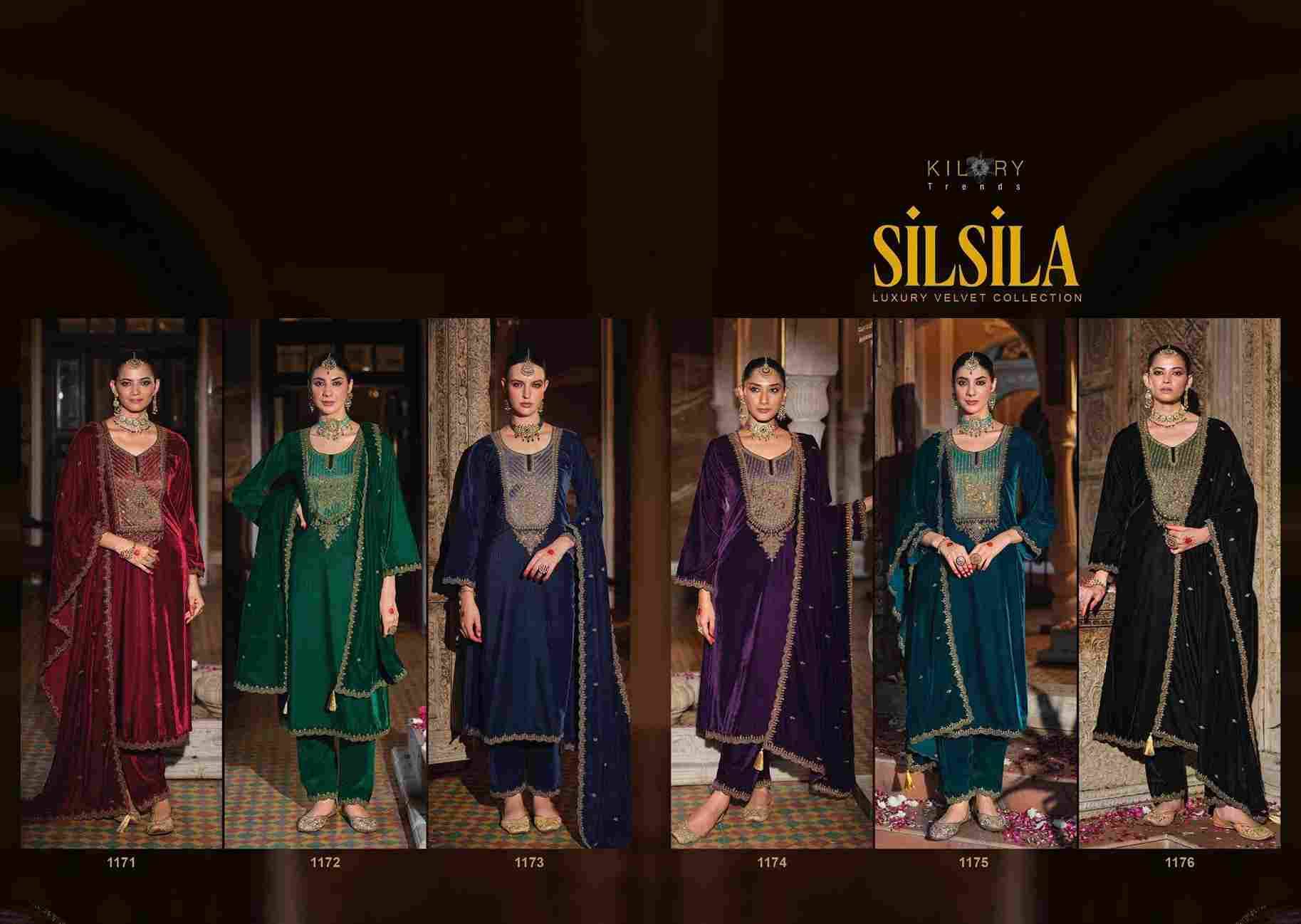 Silsila By Kilory 1171 To 1176 Series Beautiful Festive Suits Colorful Stylish Fancy Casual Wear & Ethnic Wear Premium Velvet Dresses At Wholesale Price