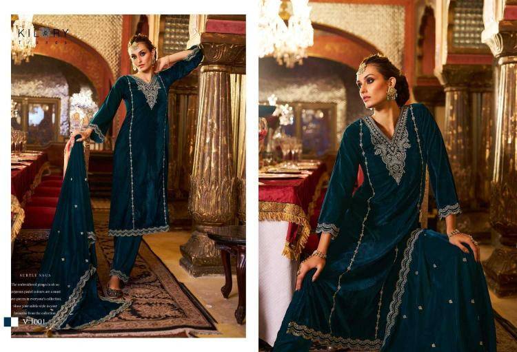 Dilruba By Kilory 1001 To 1006 Series Beautiful Festive Suits Colorful Stylish Fancy Casual Wear & Ethnic Wear Premium Velvet Dresses At Wholesale Price