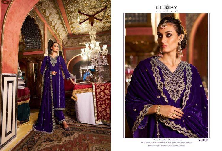 Dilruba By Kilory 1001 To 1006 Series Beautiful Festive Suits Colorful Stylish Fancy Casual Wear & Ethnic Wear Premium Velvet Dresses At Wholesale Price
