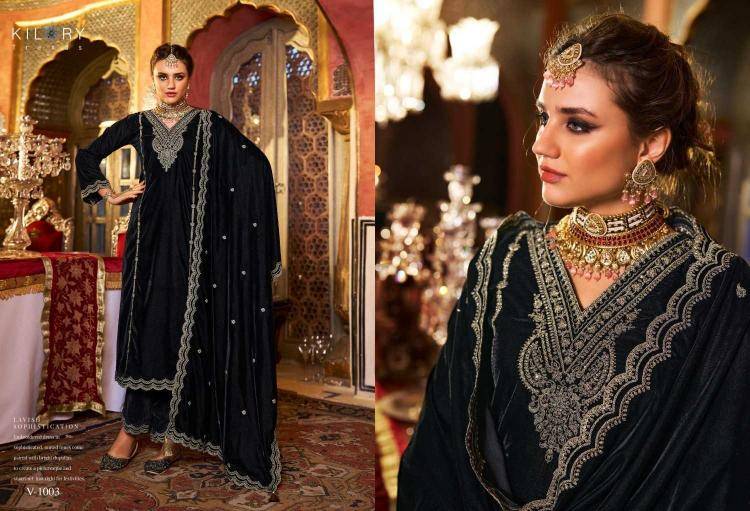 Dilruba By Kilory 1001 To 1006 Series Beautiful Festive Suits Colorful Stylish Fancy Casual Wear & Ethnic Wear Premium Velvet Dresses At Wholesale Price