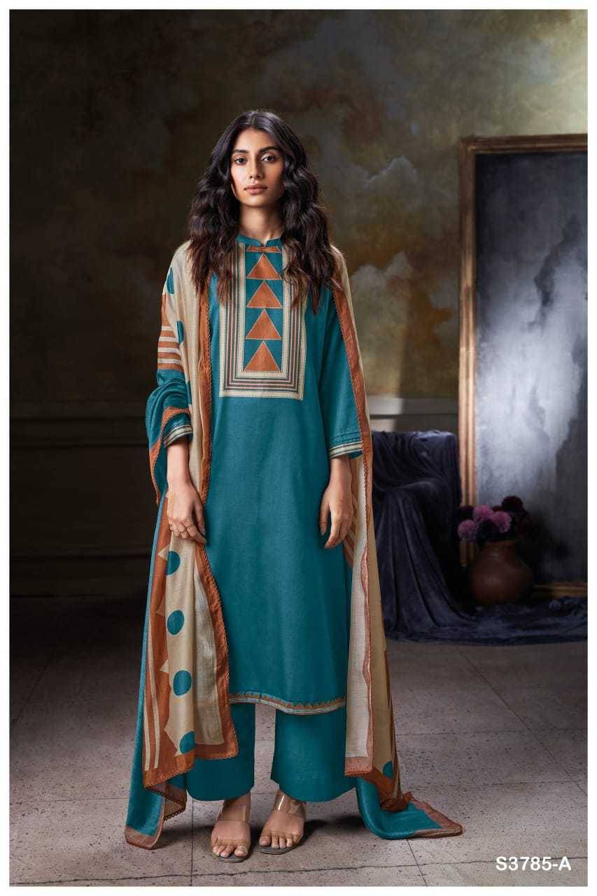 Ishira-3785 By Ganga Fashion 3785-A To 3785-D Series Beautiful Festive Suits Colorful Stylish Fancy Casual Wear & Ethnic Wear Premium Cotton Satin Dresses At Wholesale Price