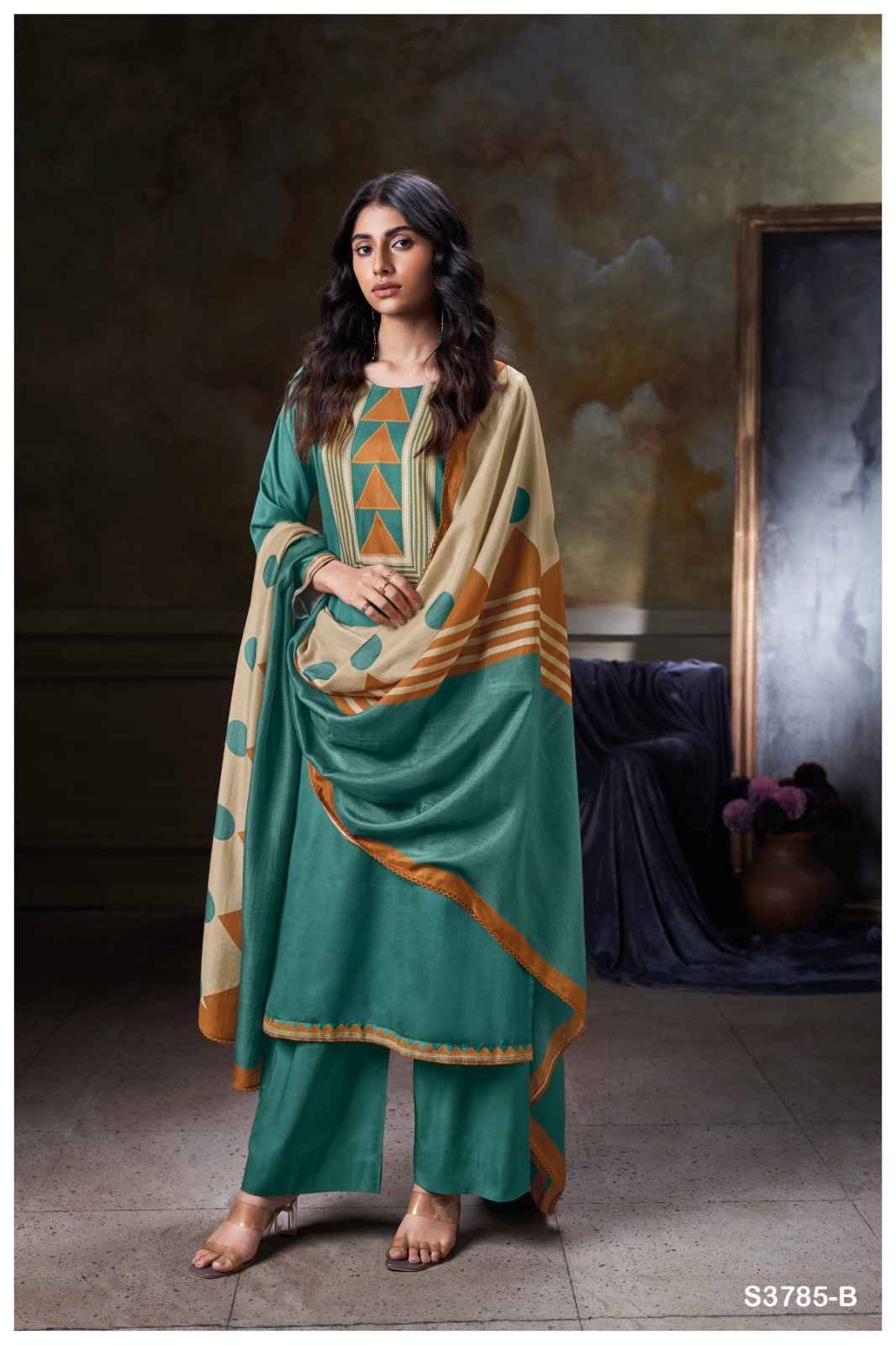 Ishira-3785 By Ganga Fashion 3785-A To 3785-D Series Beautiful Festive Suits Colorful Stylish Fancy Casual Wear & Ethnic Wear Premium Cotton Satin Dresses At Wholesale Price