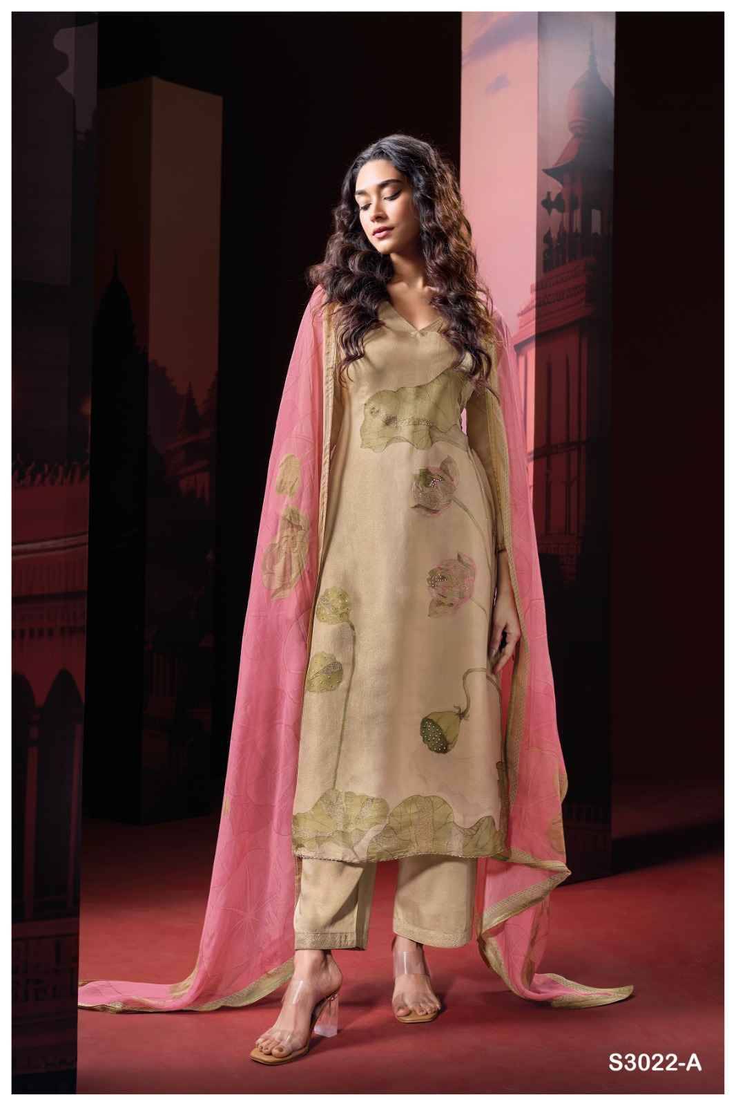 Shein-3022 By Ganga Fashion 3022-A To 3022-C Series Beautiful Festive Suits Colorful Stylish Fancy Casual Wear & Ethnic Wear Premium Bemberg Silk Jacquard Dresses At Wholesale Price